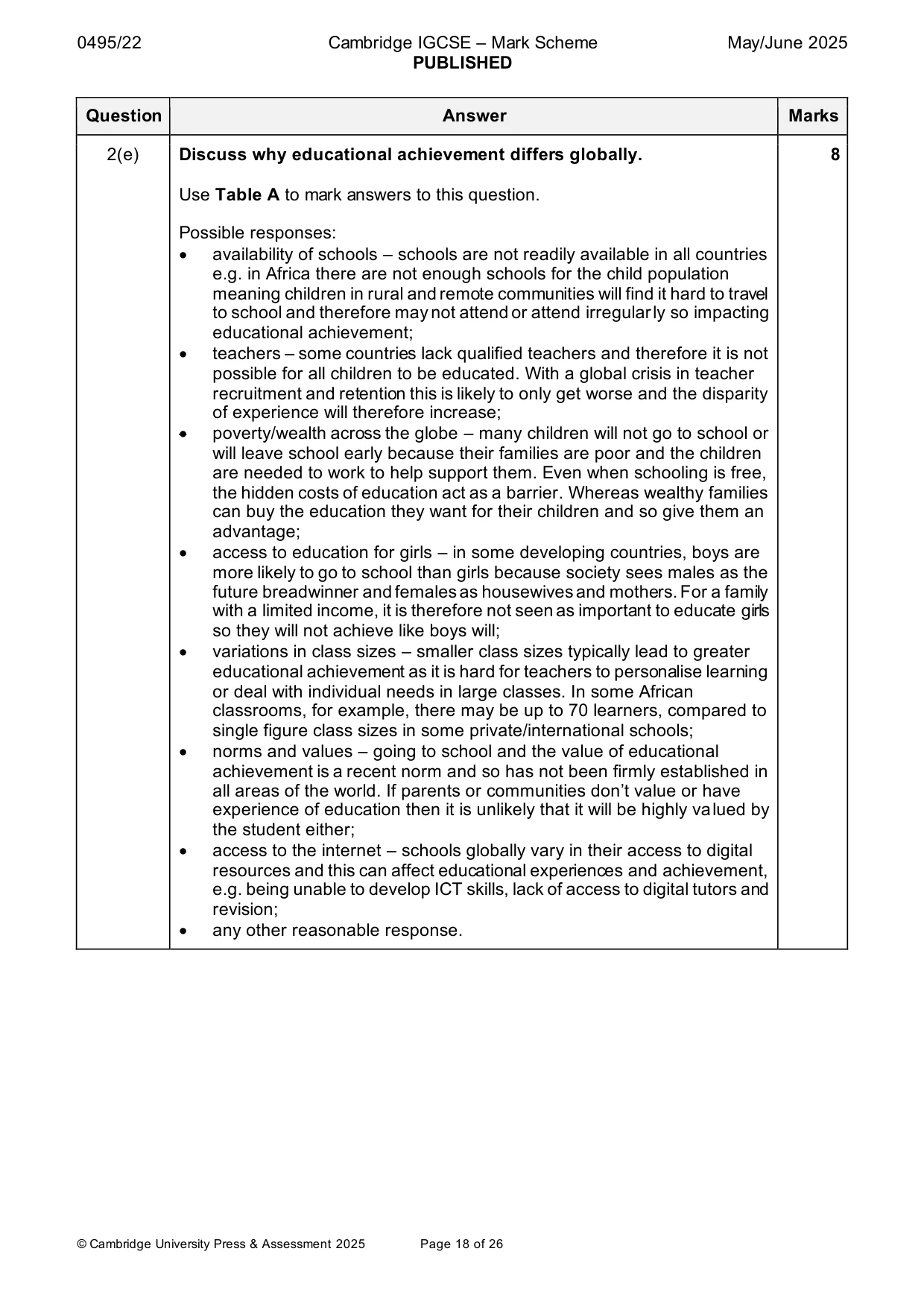 Mark scheme, page 18 of 26