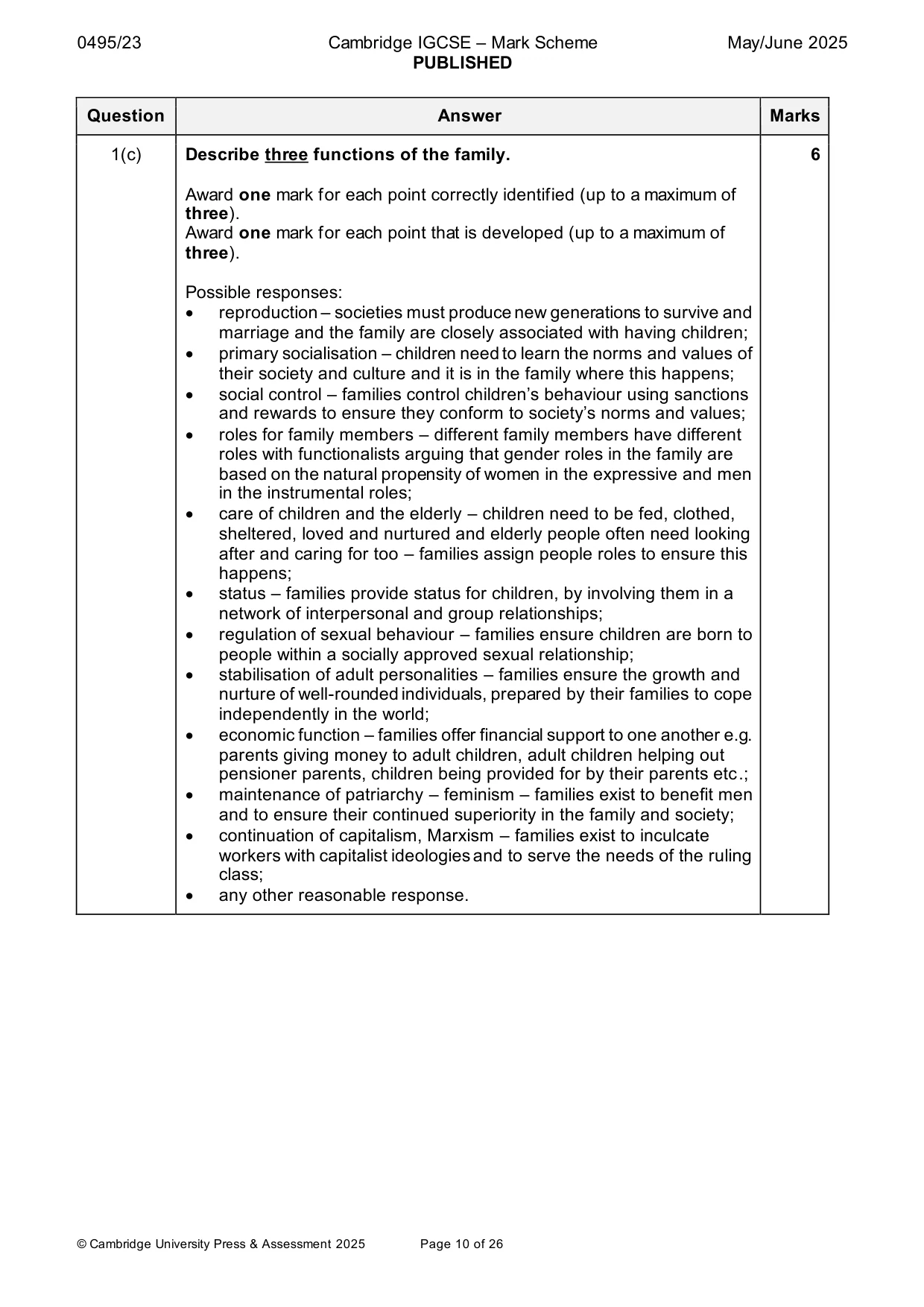 Mark scheme, page 10 of 26