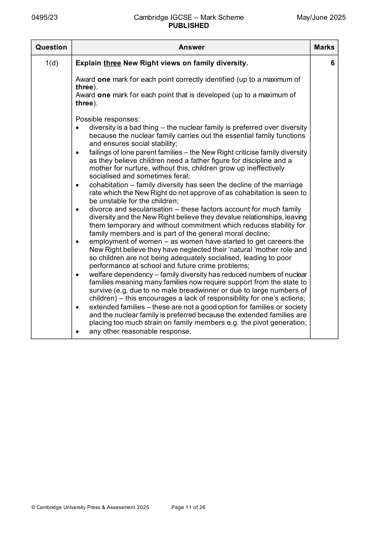 Mark scheme, page 11 of 26