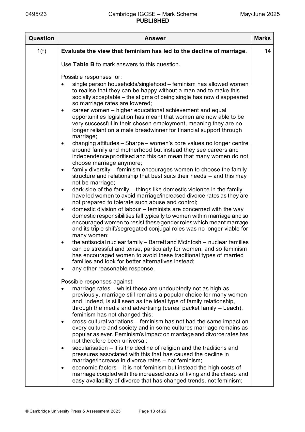 Mark scheme, page 13 of 26