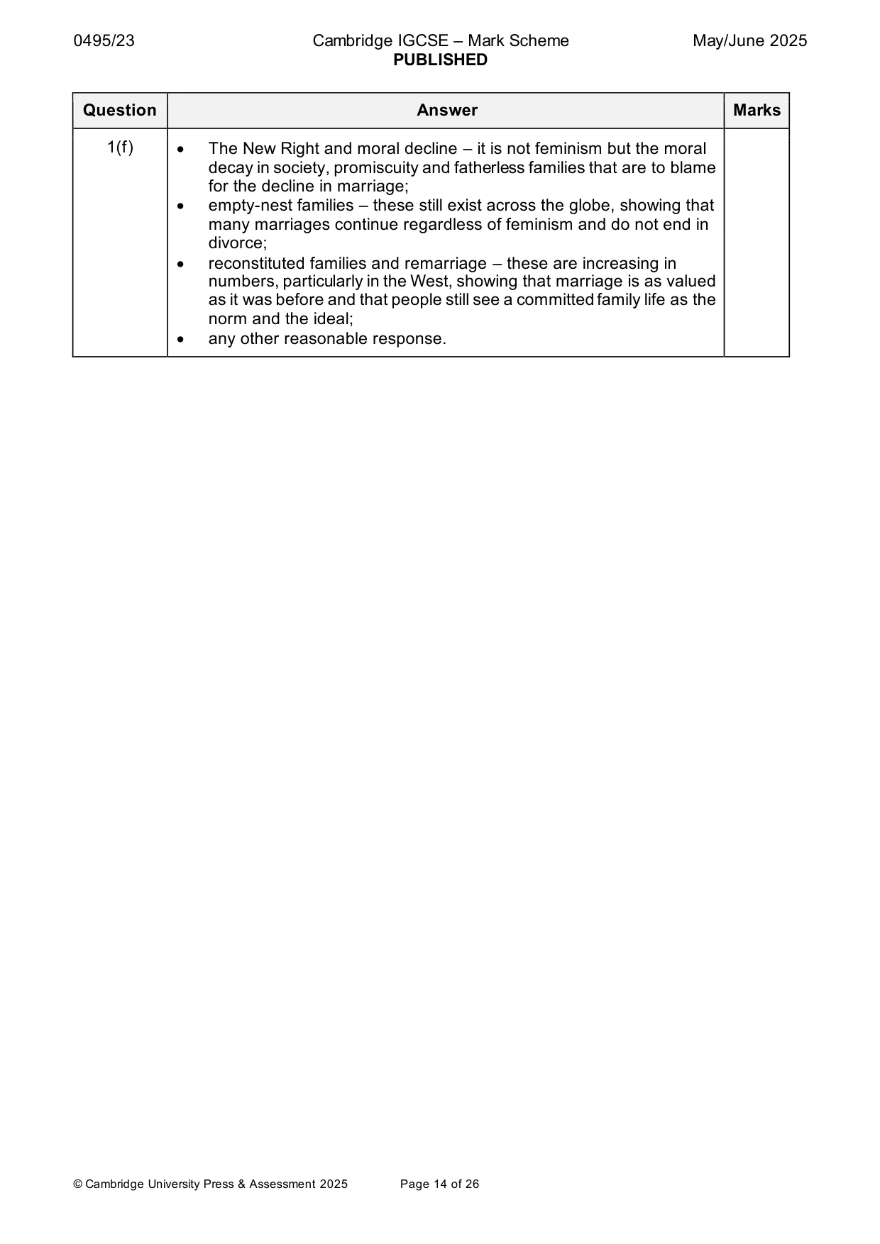 Mark scheme, page 14 of 26