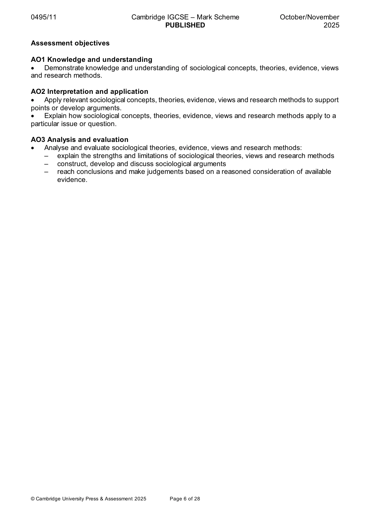 Mark scheme, page 6 of 28