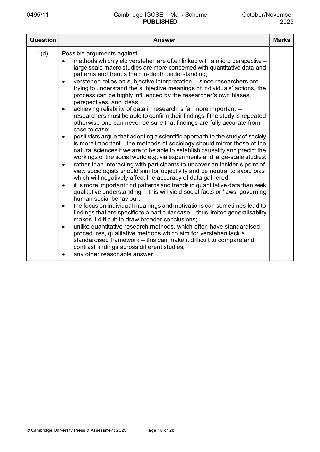 Mark scheme, page 16 of 28