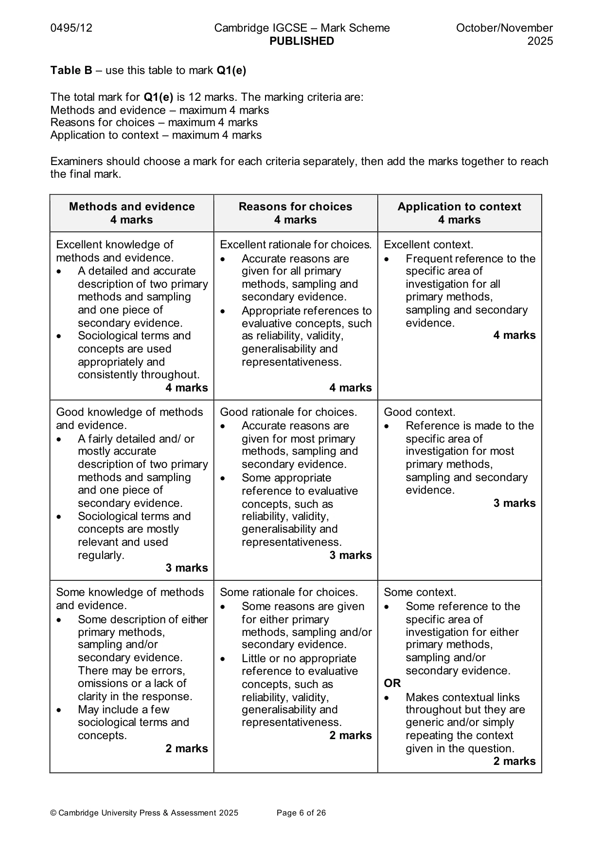 Mark scheme, page 6 of 26