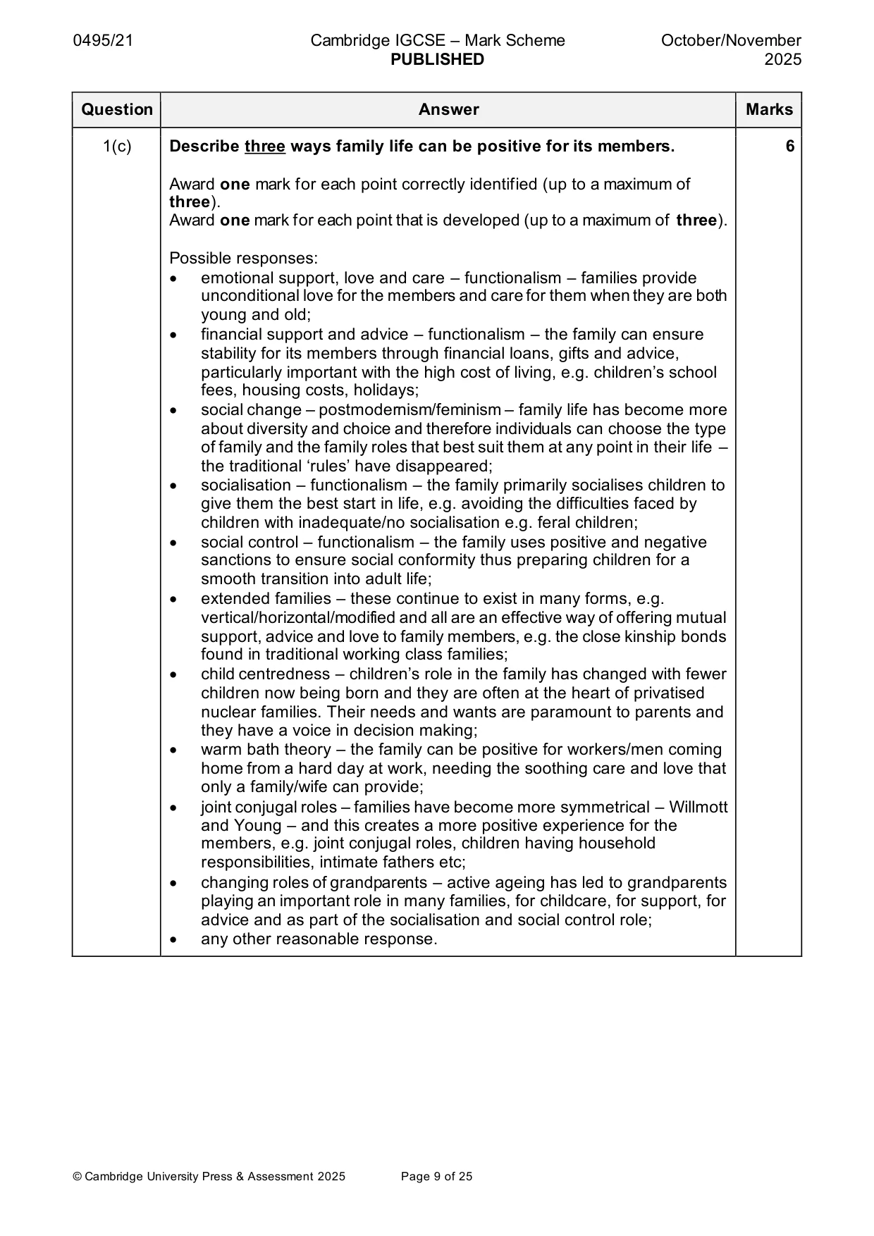 Mark scheme, page 9 of 25