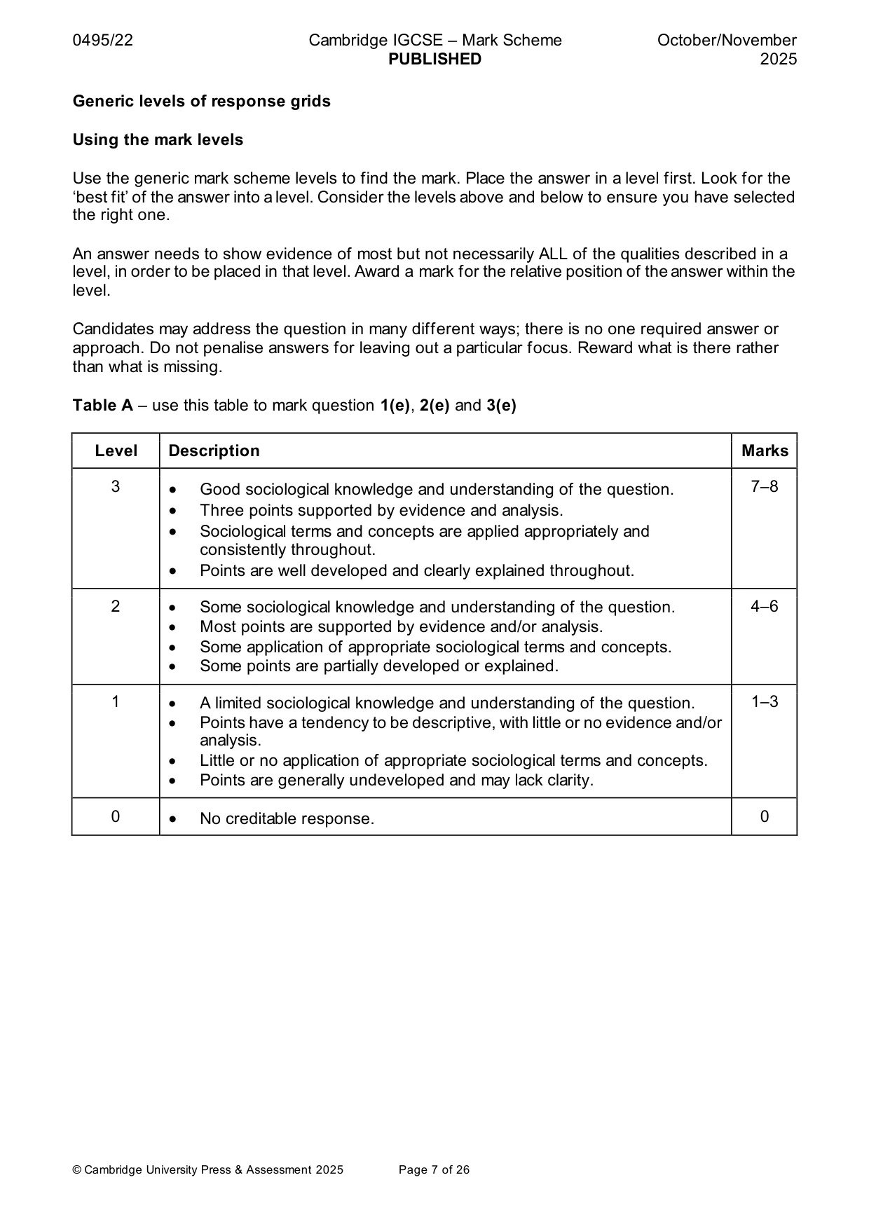 Mark scheme, page 7 of 26