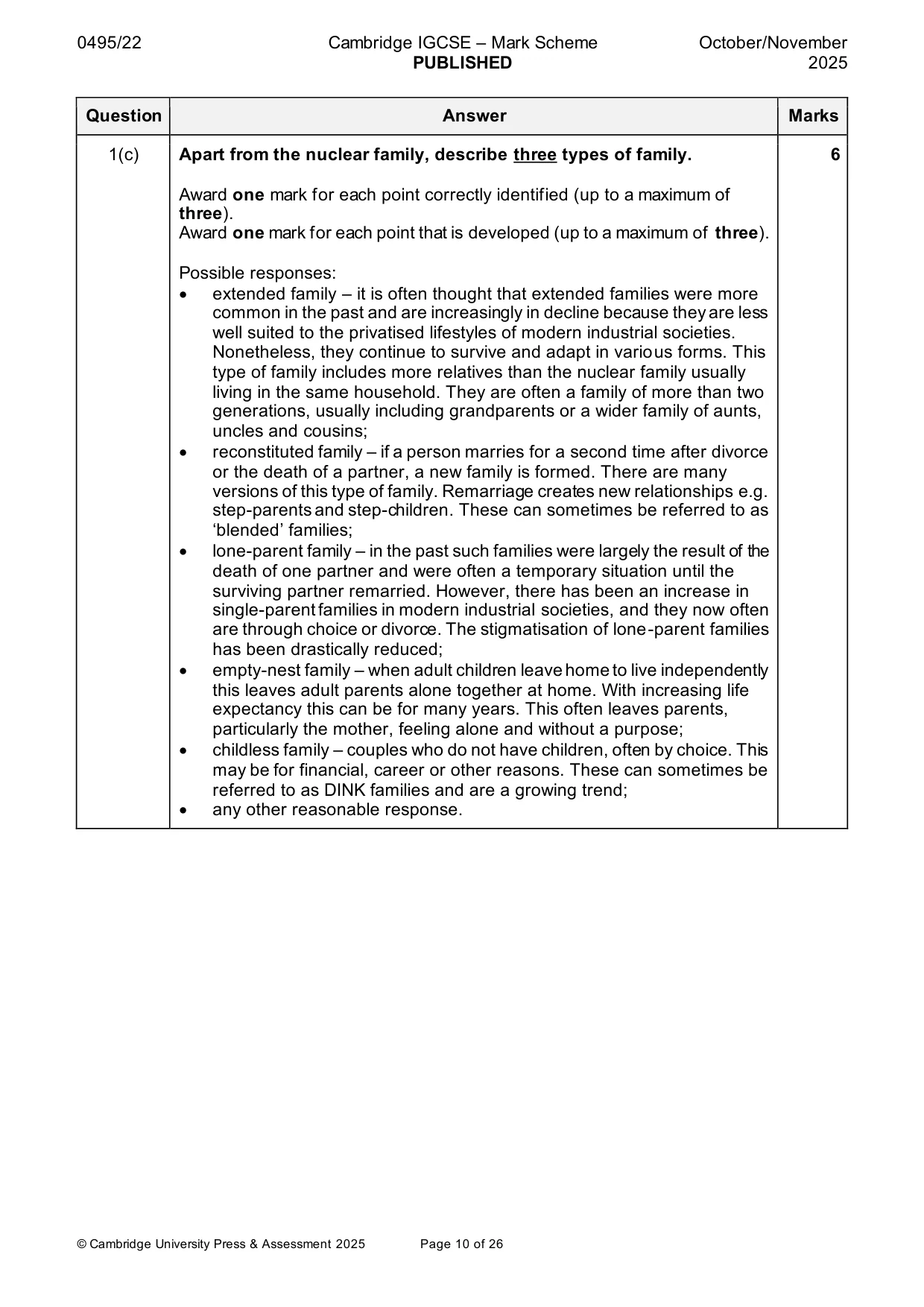 Mark scheme, page 10 of 26