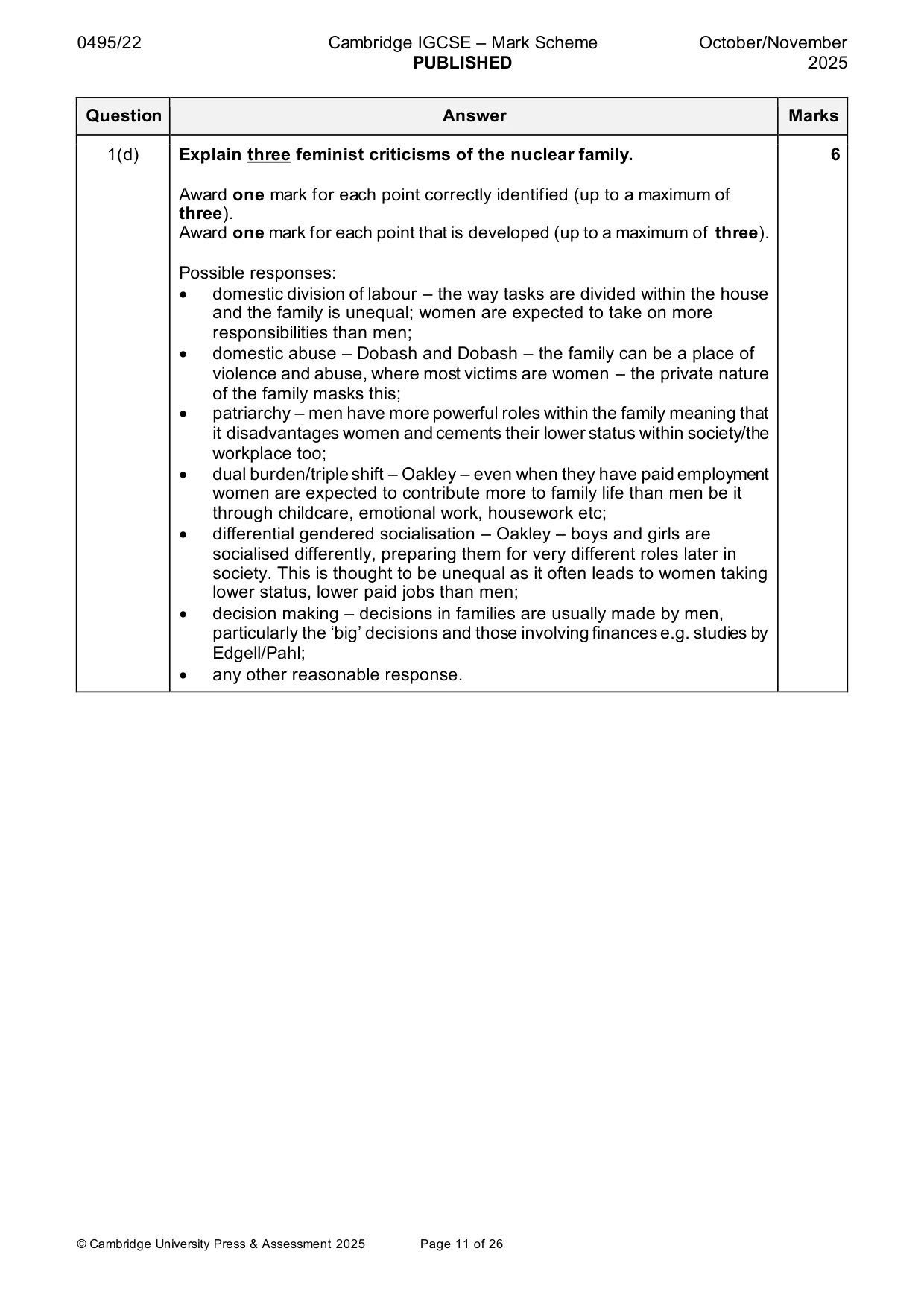 Mark scheme, page 11 of 26