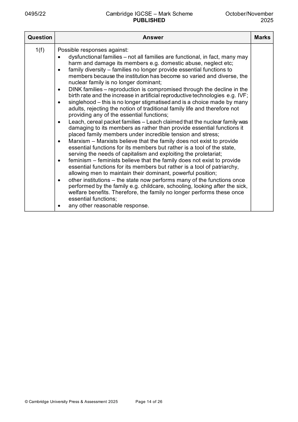 Mark scheme, page 14 of 26