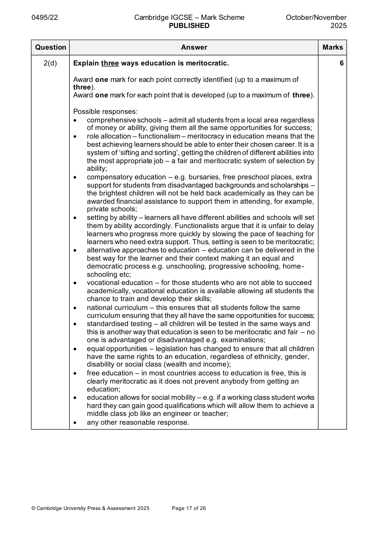 Mark scheme, page 17 of 26