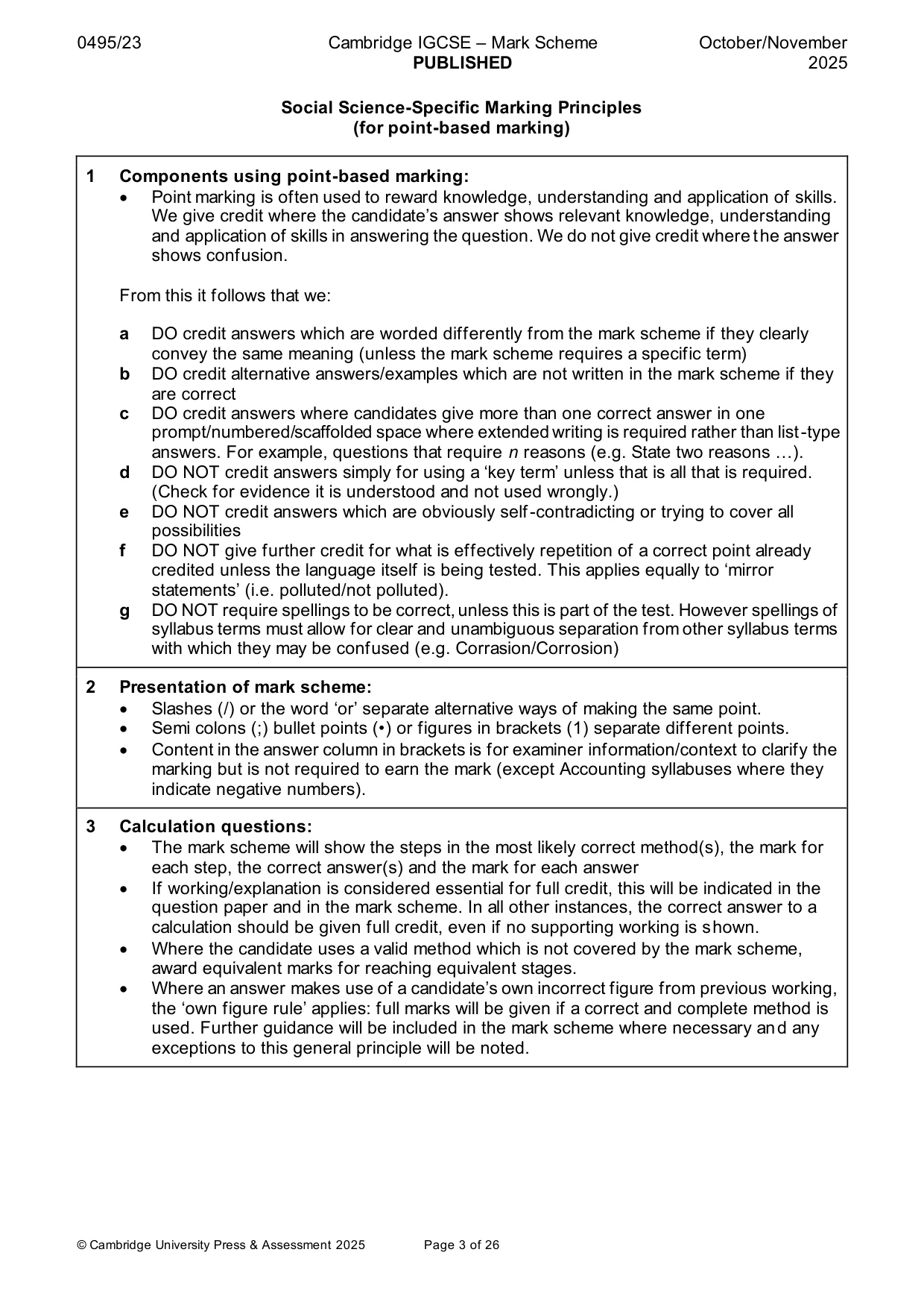 Mark scheme, page 3 of 26