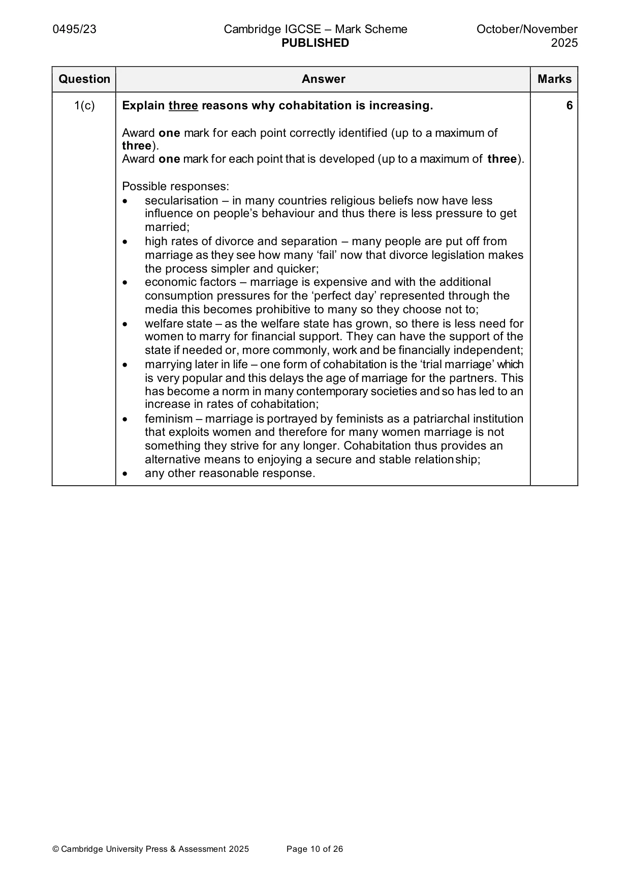 Mark scheme, page 10 of 26