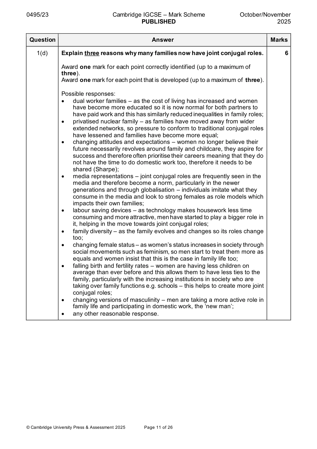 Mark scheme, page 11 of 26
