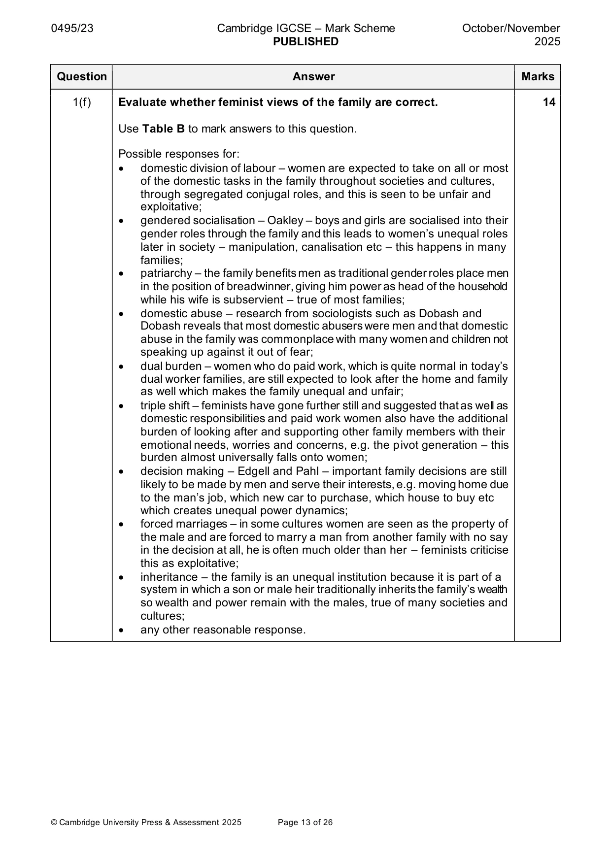 Mark scheme, page 13 of 26