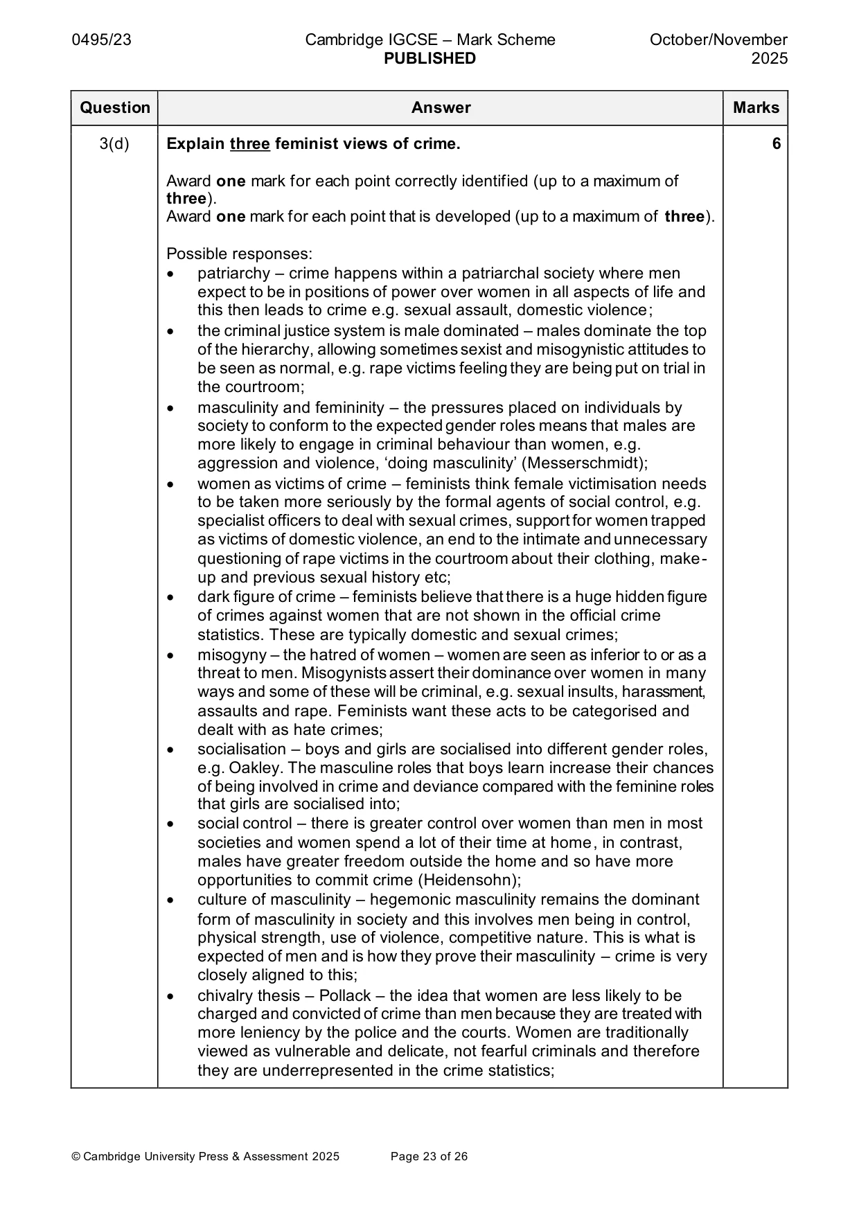 Mark scheme, page 23 of 26