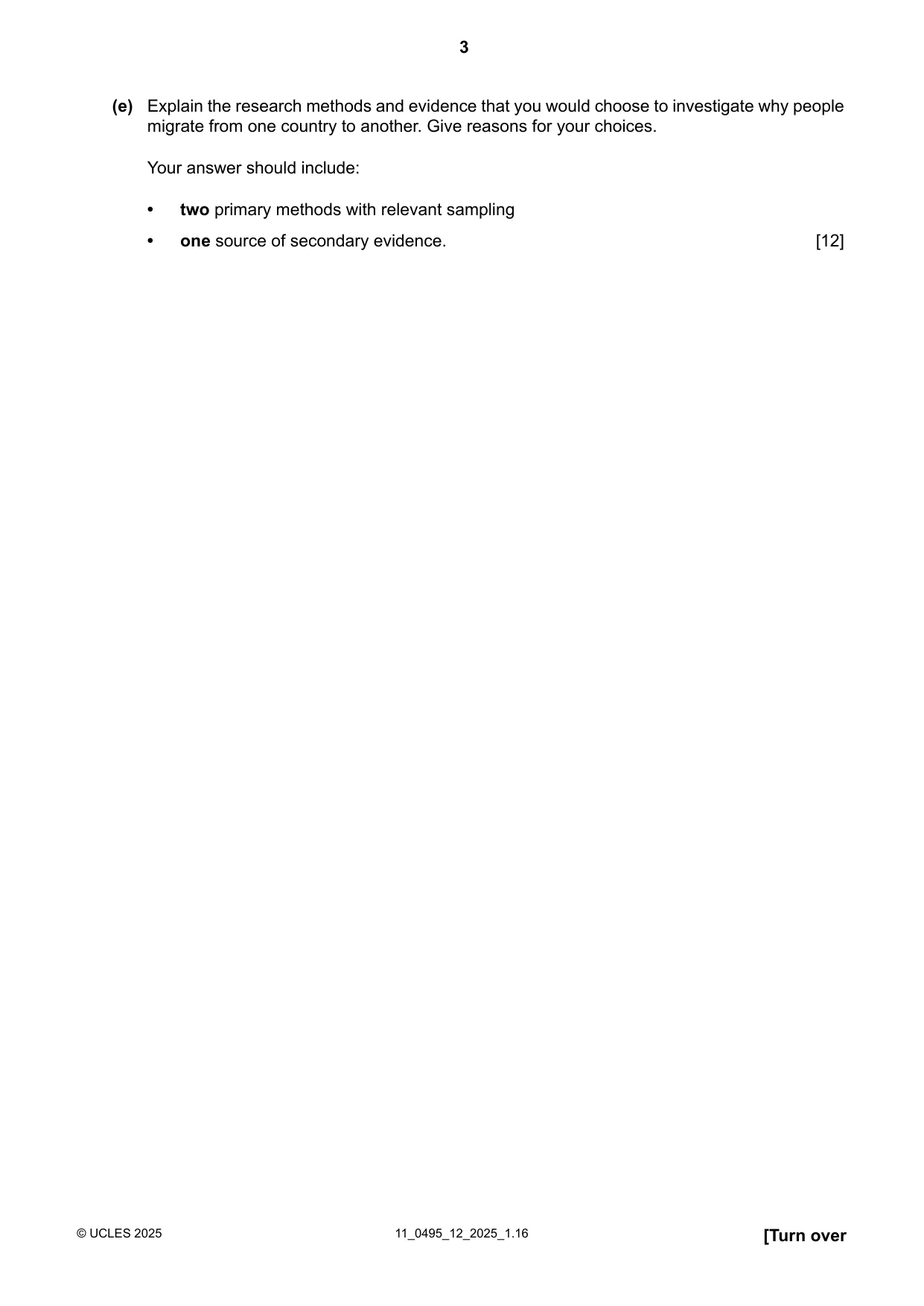 Cambridge IGCSE Sociology 0495 2025 Oct/Nov Paper 1 · Variant 2 question paper, page 3 of 8