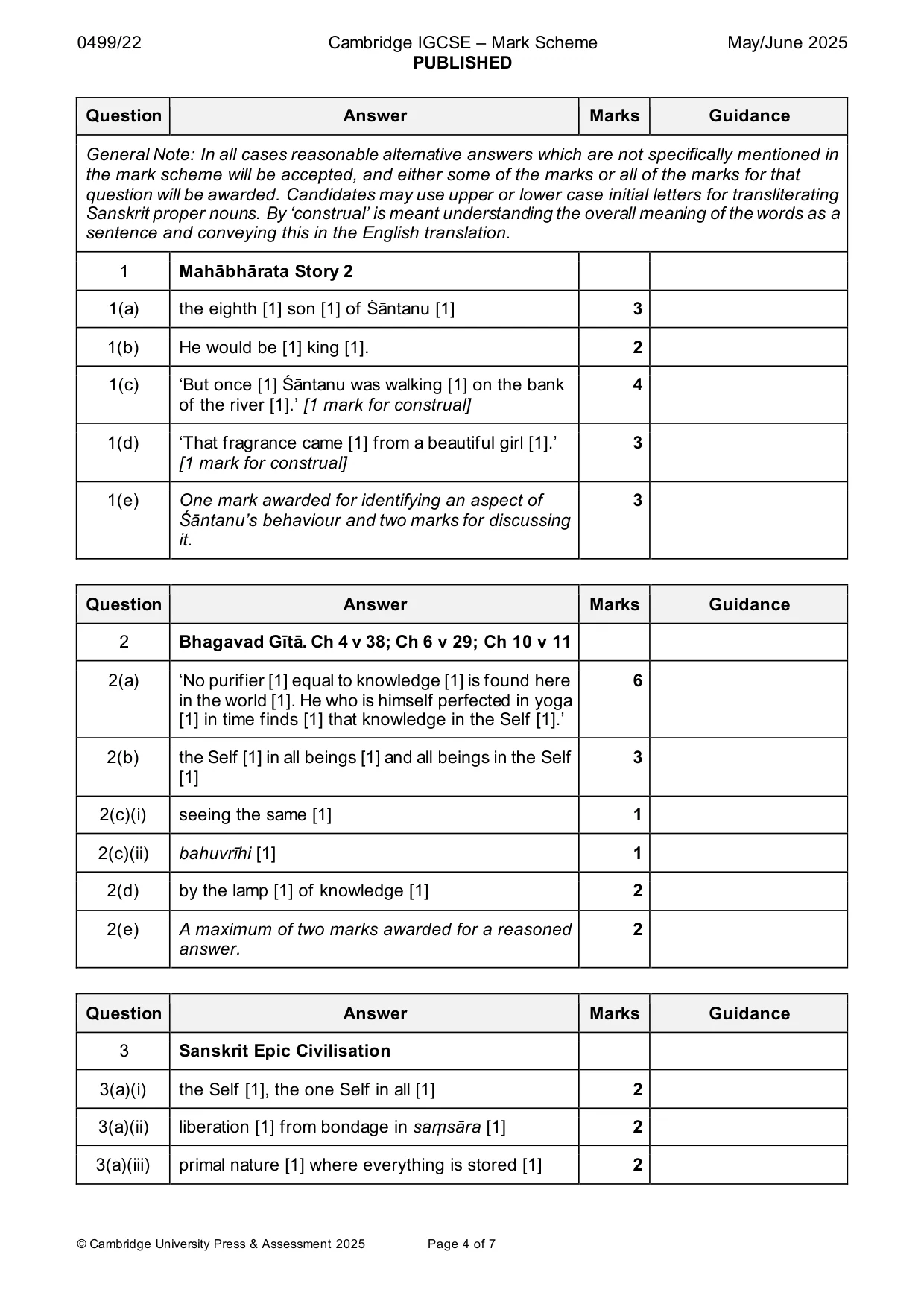 Mark scheme, page 4 of 7