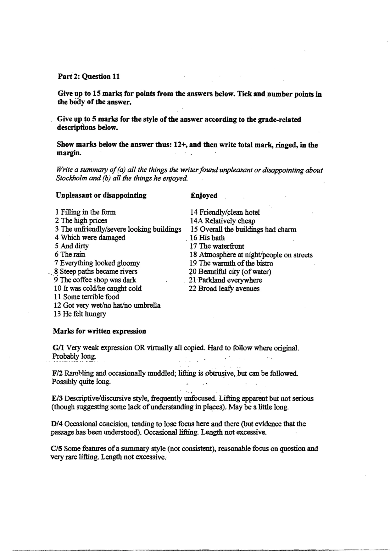 Mark scheme, page 4 of 5