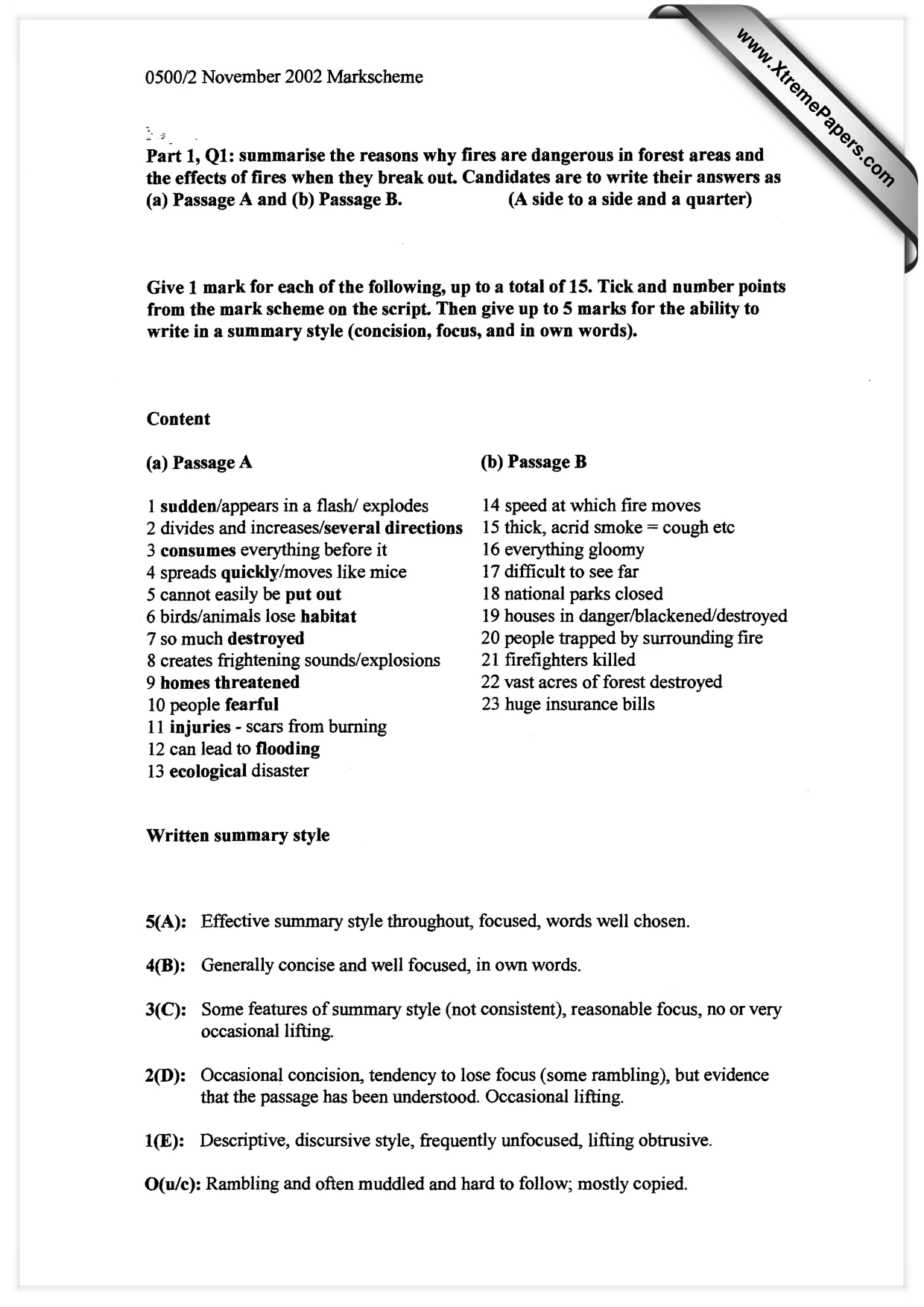 Mark scheme, page 1 of 4