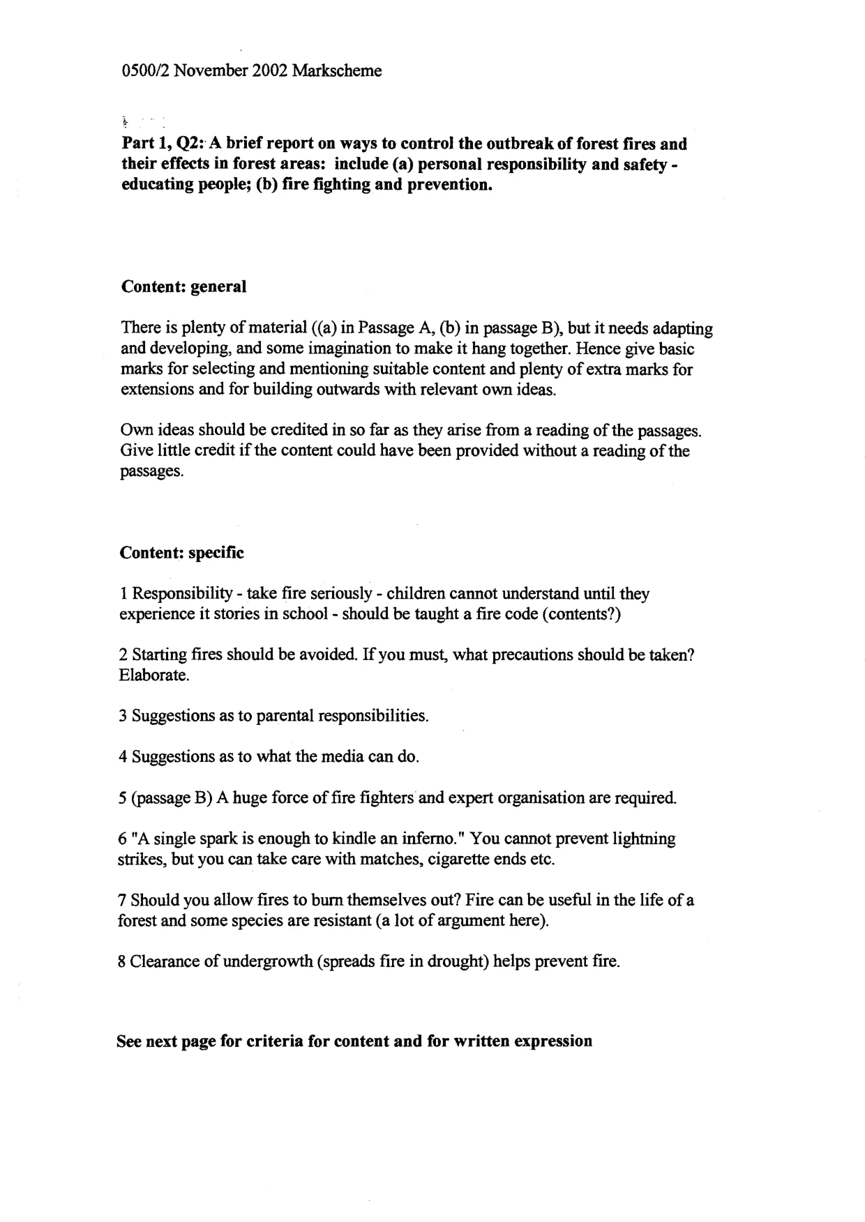 Mark scheme, page 2 of 4