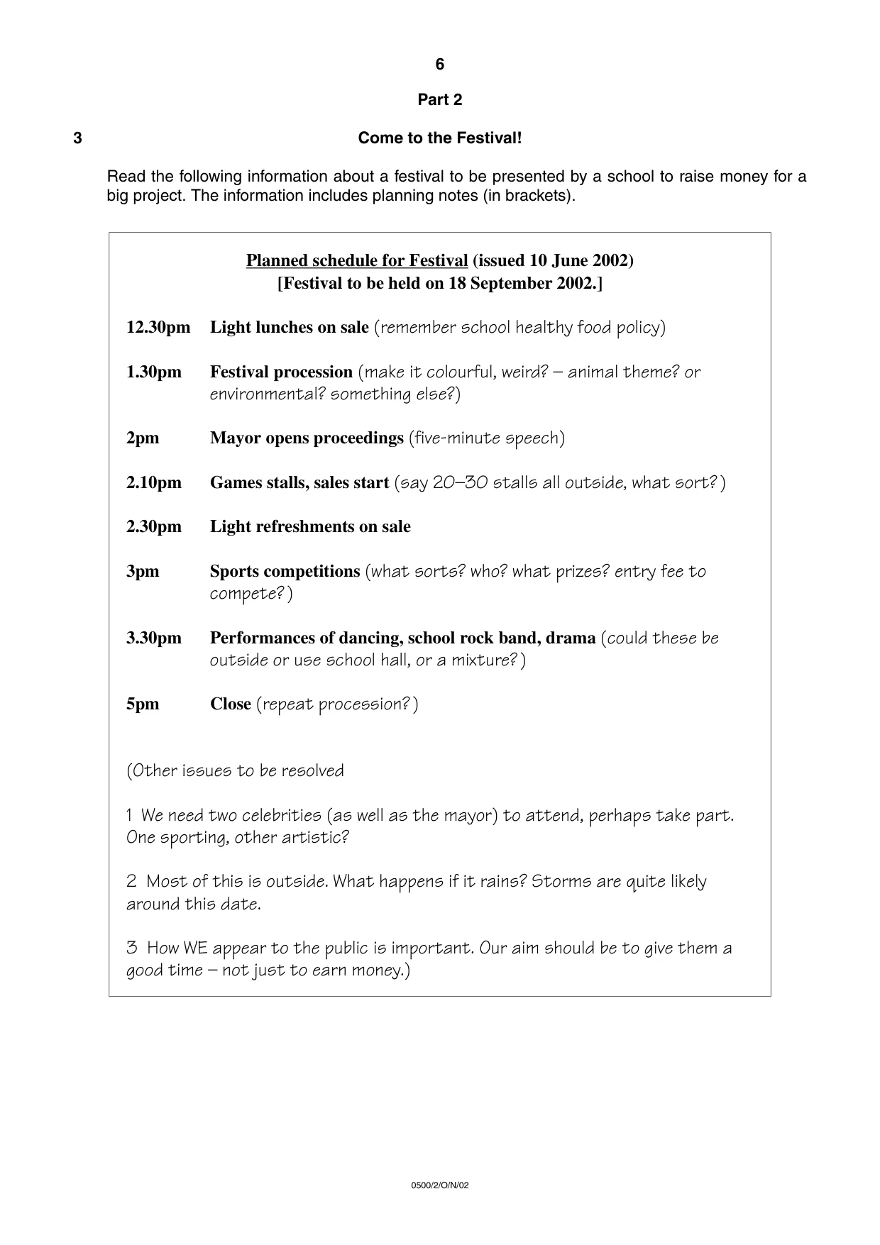 Cambridge IGCSE English - First Language 0500 2002 Oct/Nov Paper 2 · Variant 1 question paper, page 6 of 8