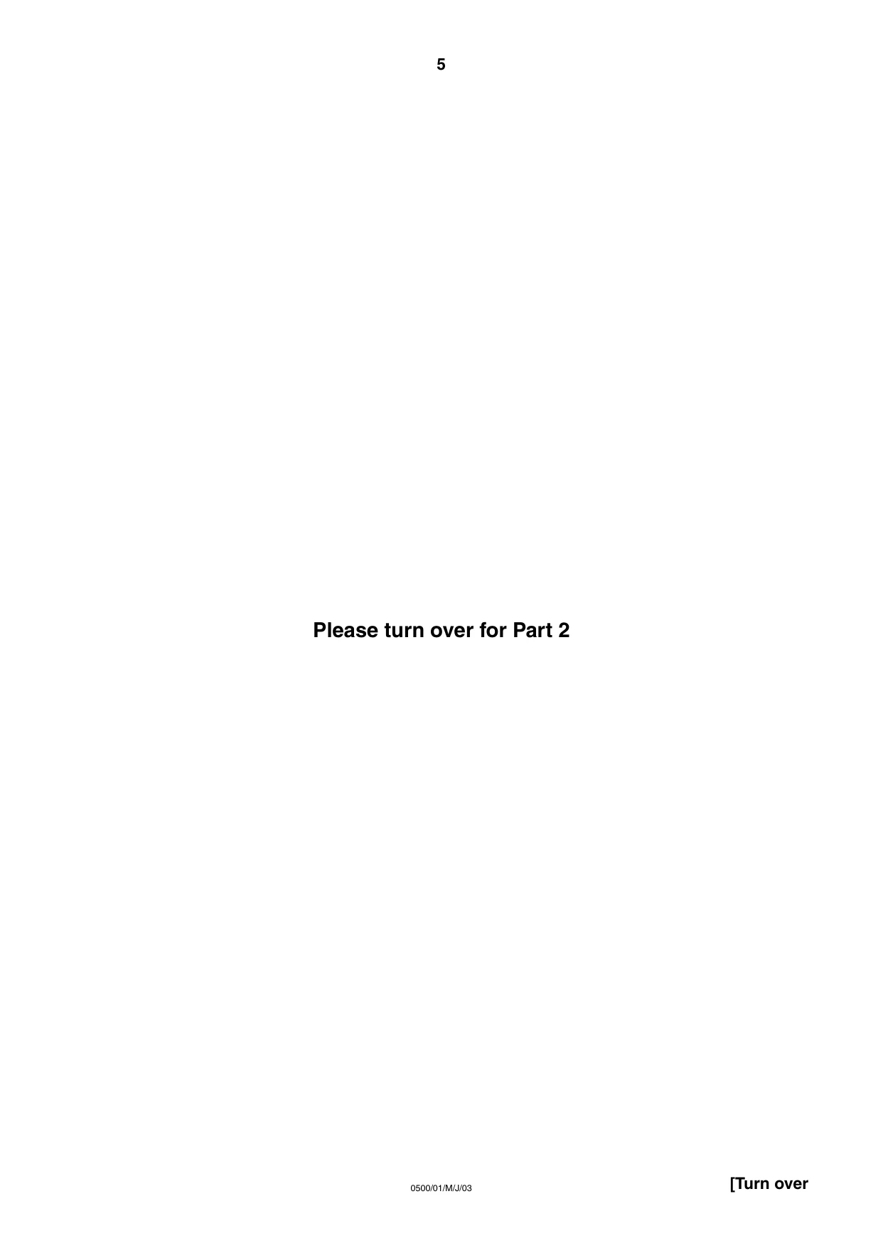 Cambridge IGCSE English - First Language 0500 2003 May/June Paper 1 · Variant 1 question paper, page 5 of 8