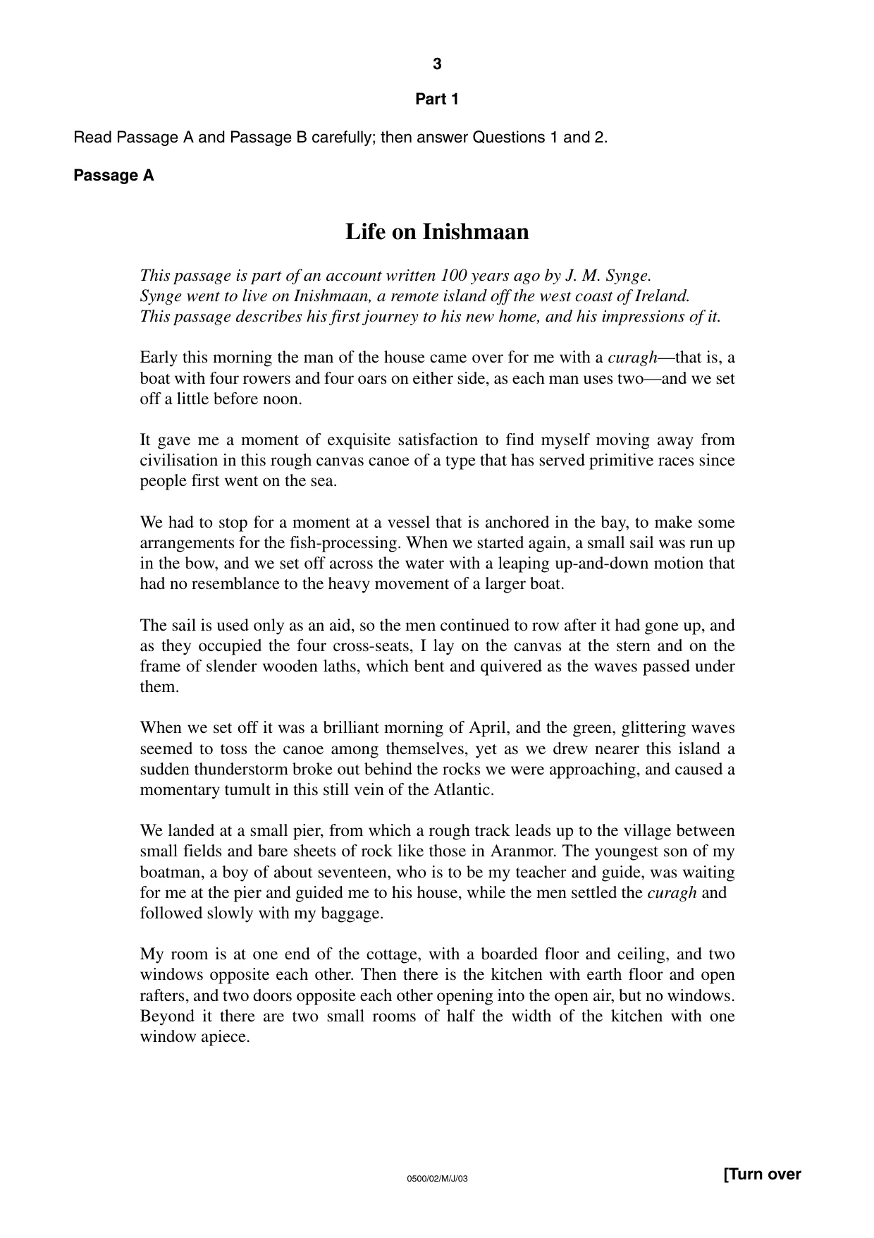 Cambridge IGCSE English - First Language 0500 2003 May/June Paper 2 · Variant 1 question paper, page 3 of 8