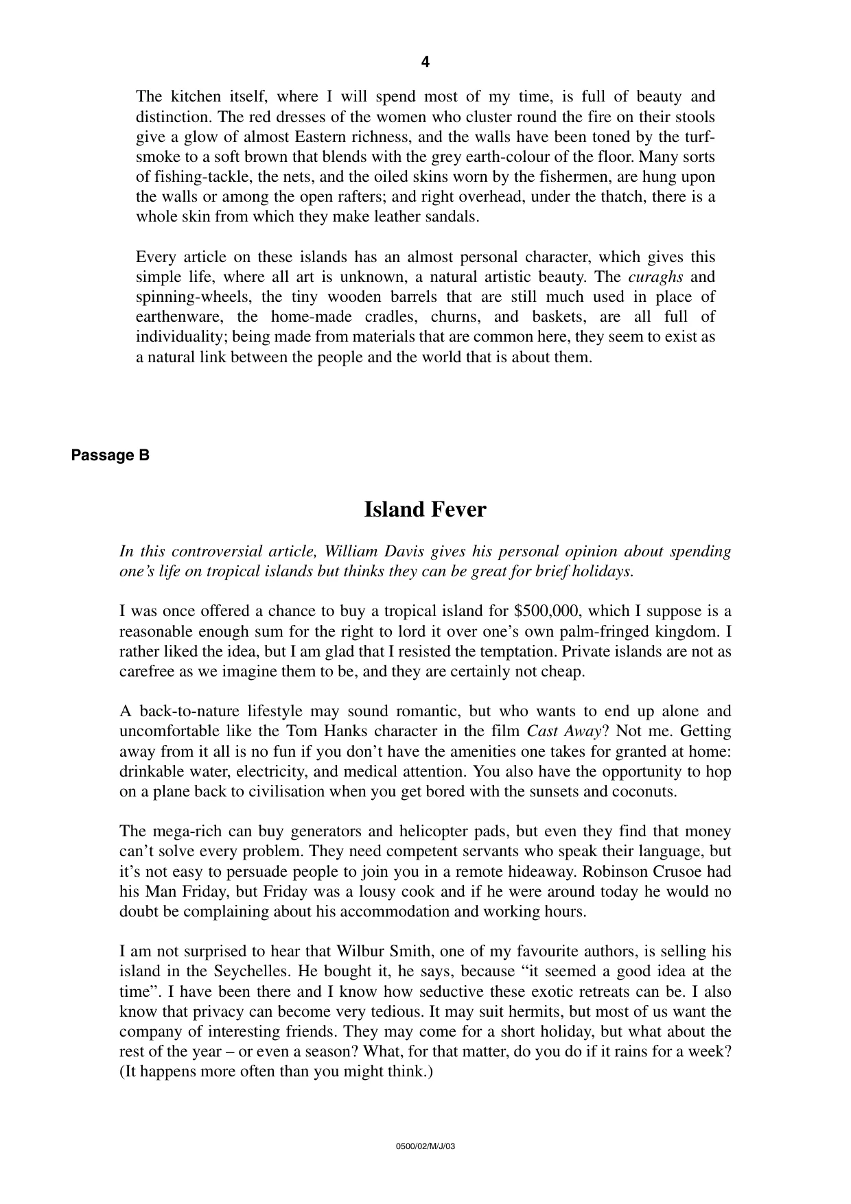 Cambridge IGCSE English - First Language 0500 2003 May/June Paper 2 · Variant 1 question paper, page 4 of 8