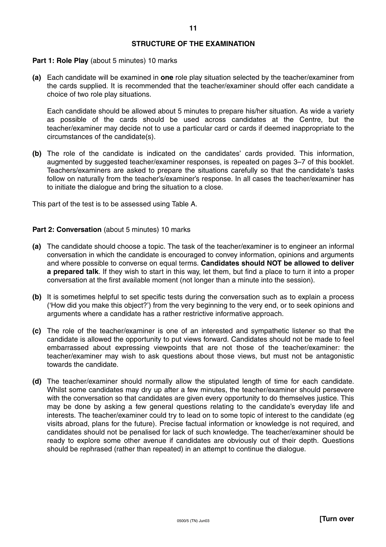 Cambridge IGCSE English - First Language 0500 2003 May/June Paper 5 · Variant 1 question paper, page 11 of 16