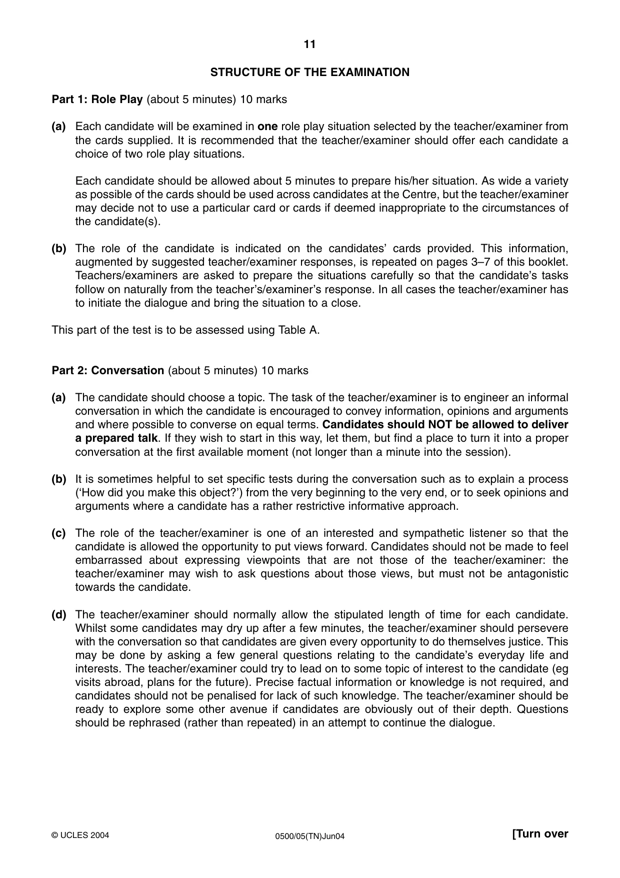 Cambridge IGCSE English - First Language 0500 2004 May/June Paper 5 · Variant 1 question paper, page 11 of 16