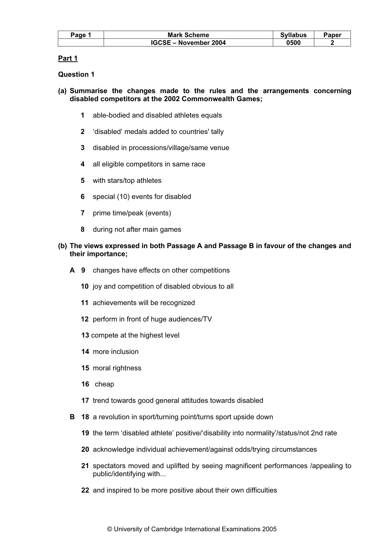 Mark scheme, page 4 of 9