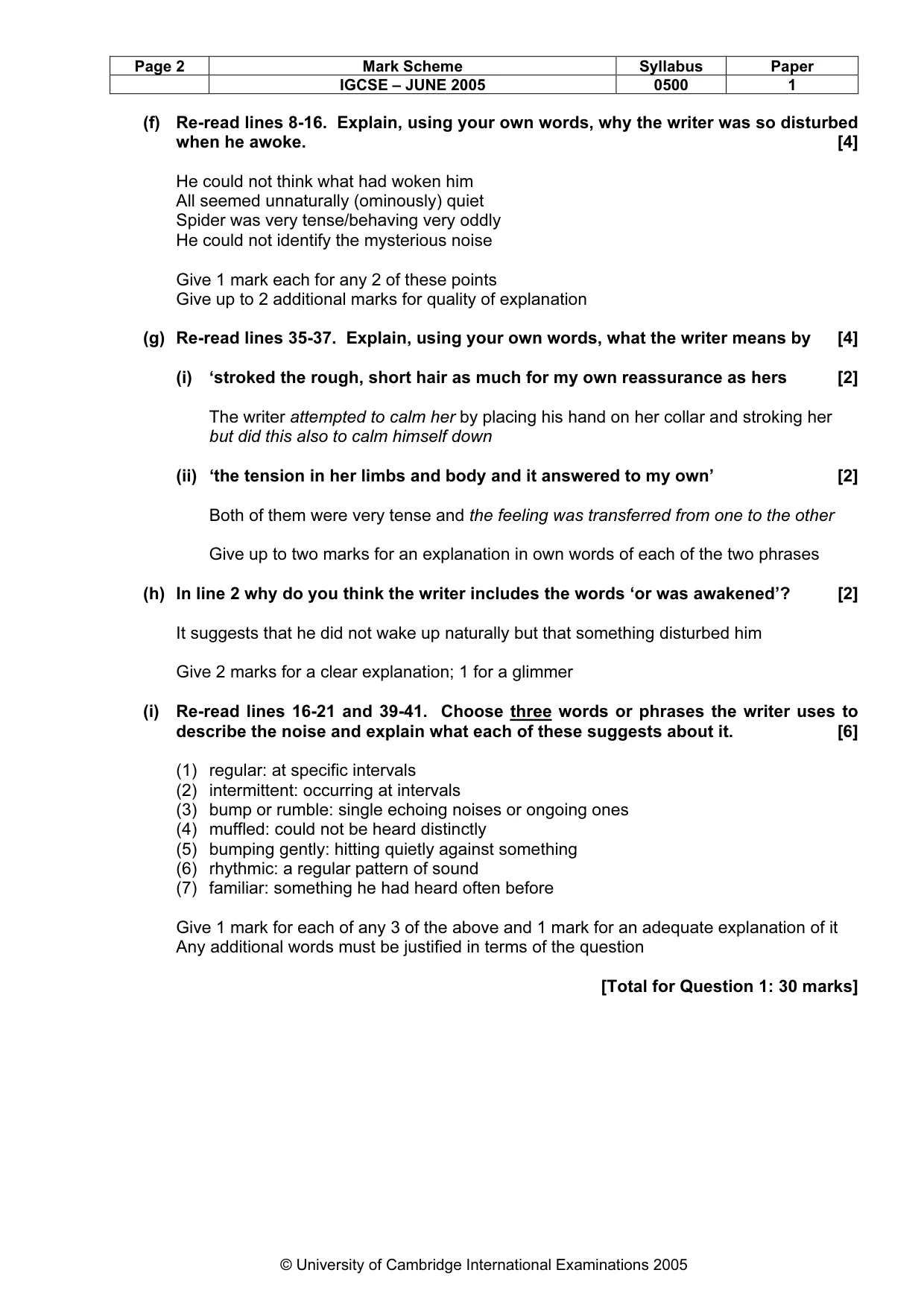 Mark scheme, page 5 of 7