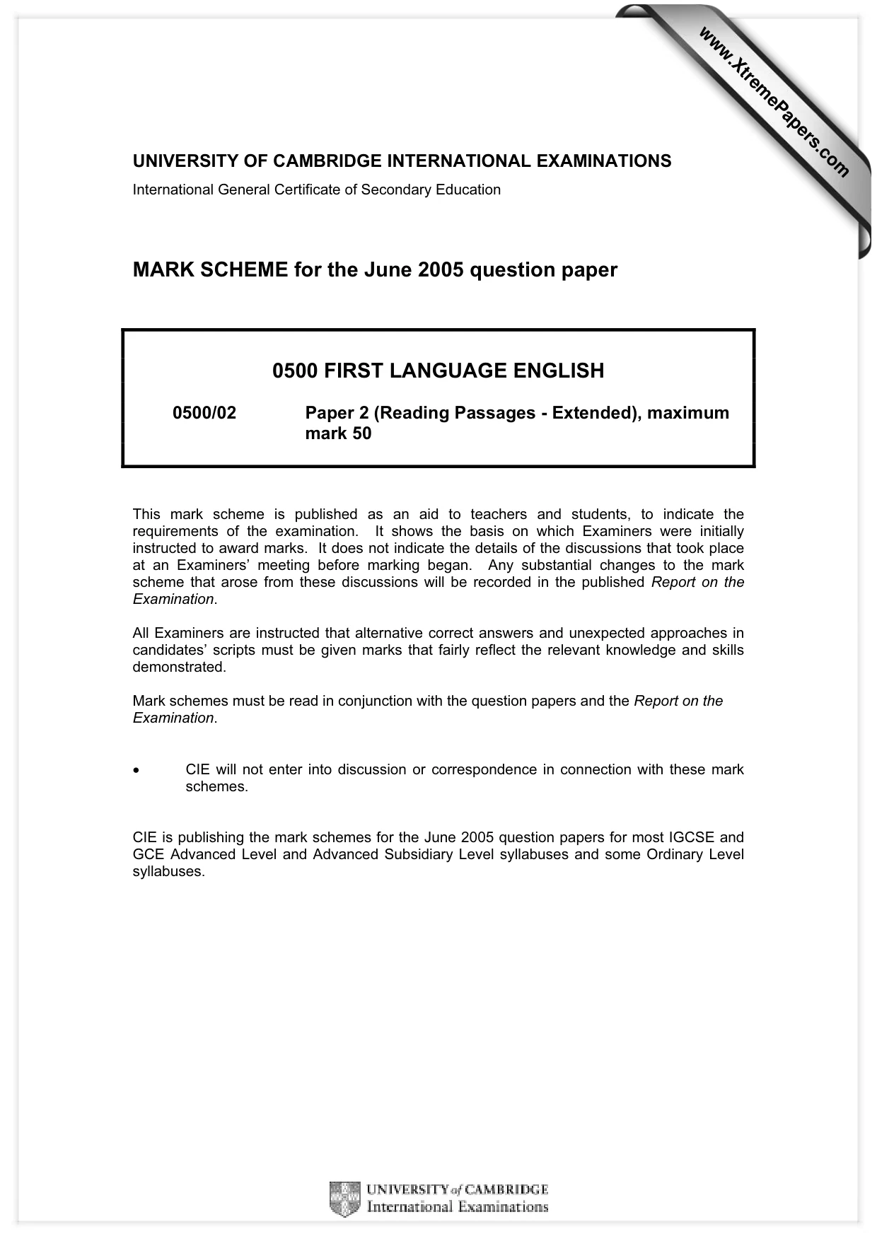Mark scheme, page 1 of 8