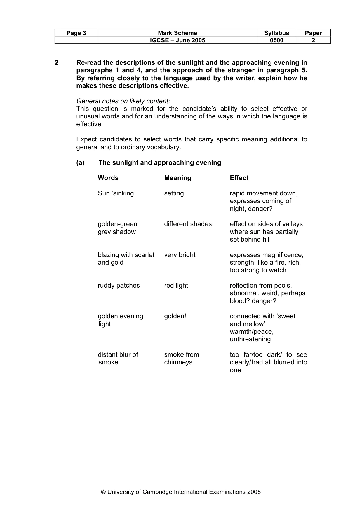 Mark scheme, page 6 of 8