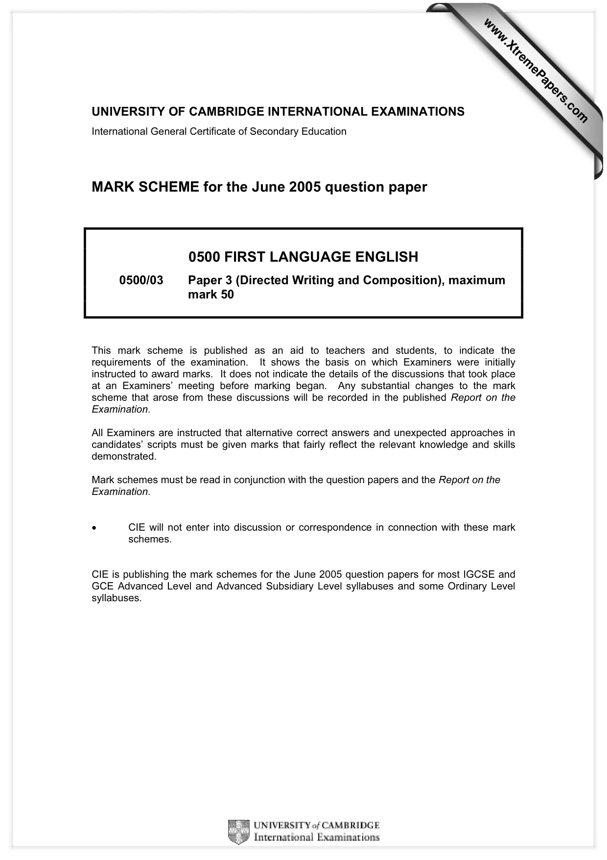 Mark scheme, page 1 of 10