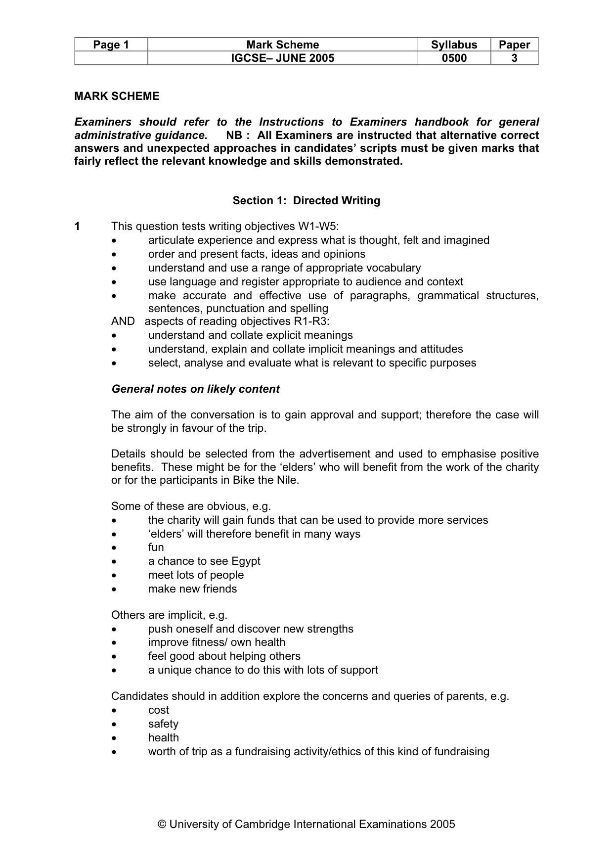 Mark scheme, page 4 of 10