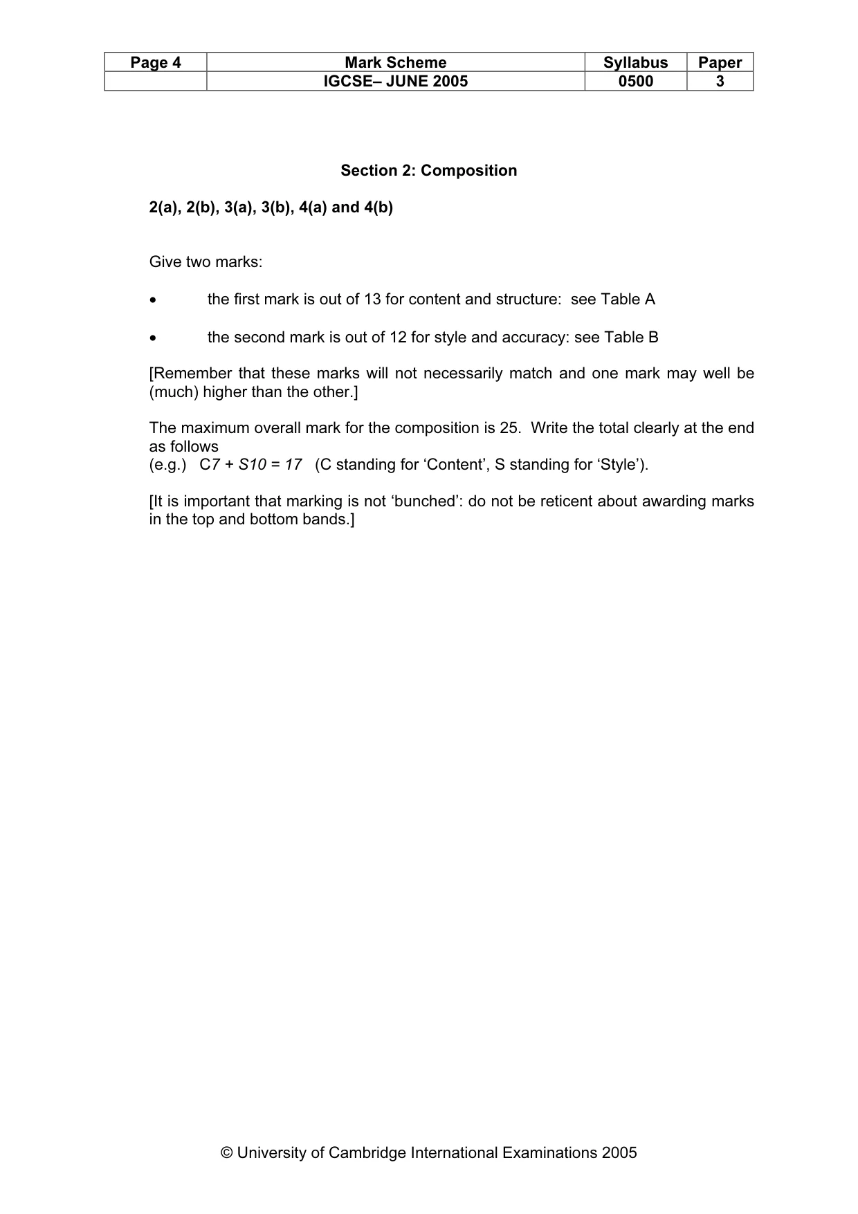 Mark scheme, page 7 of 10