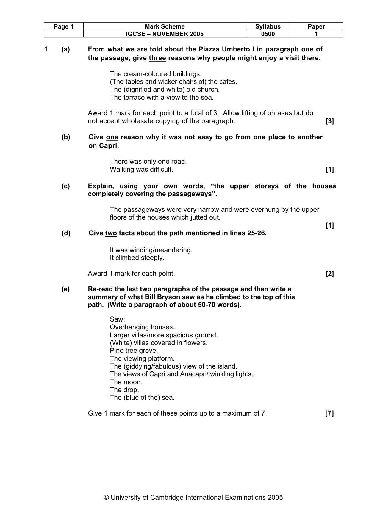 Mark scheme, page 2 of 5
