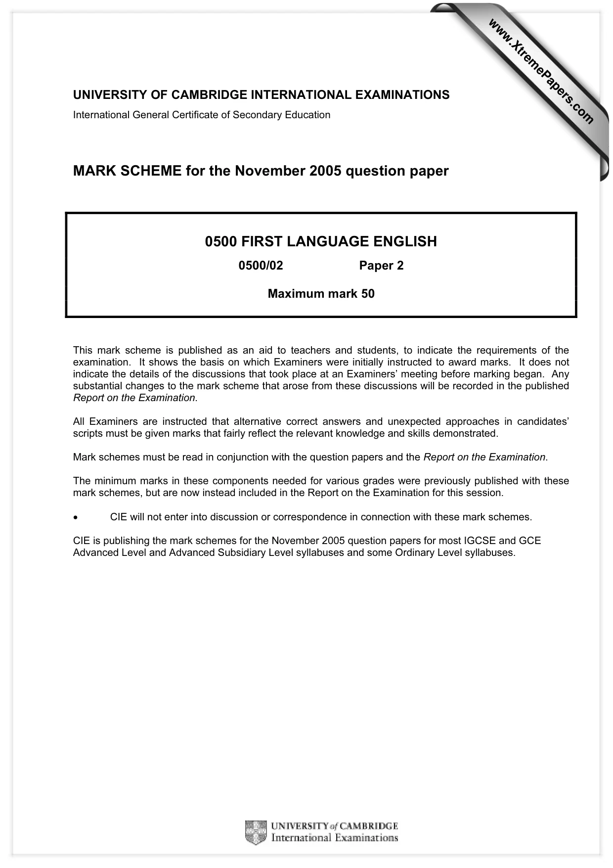 Mark scheme, page 1 of 7