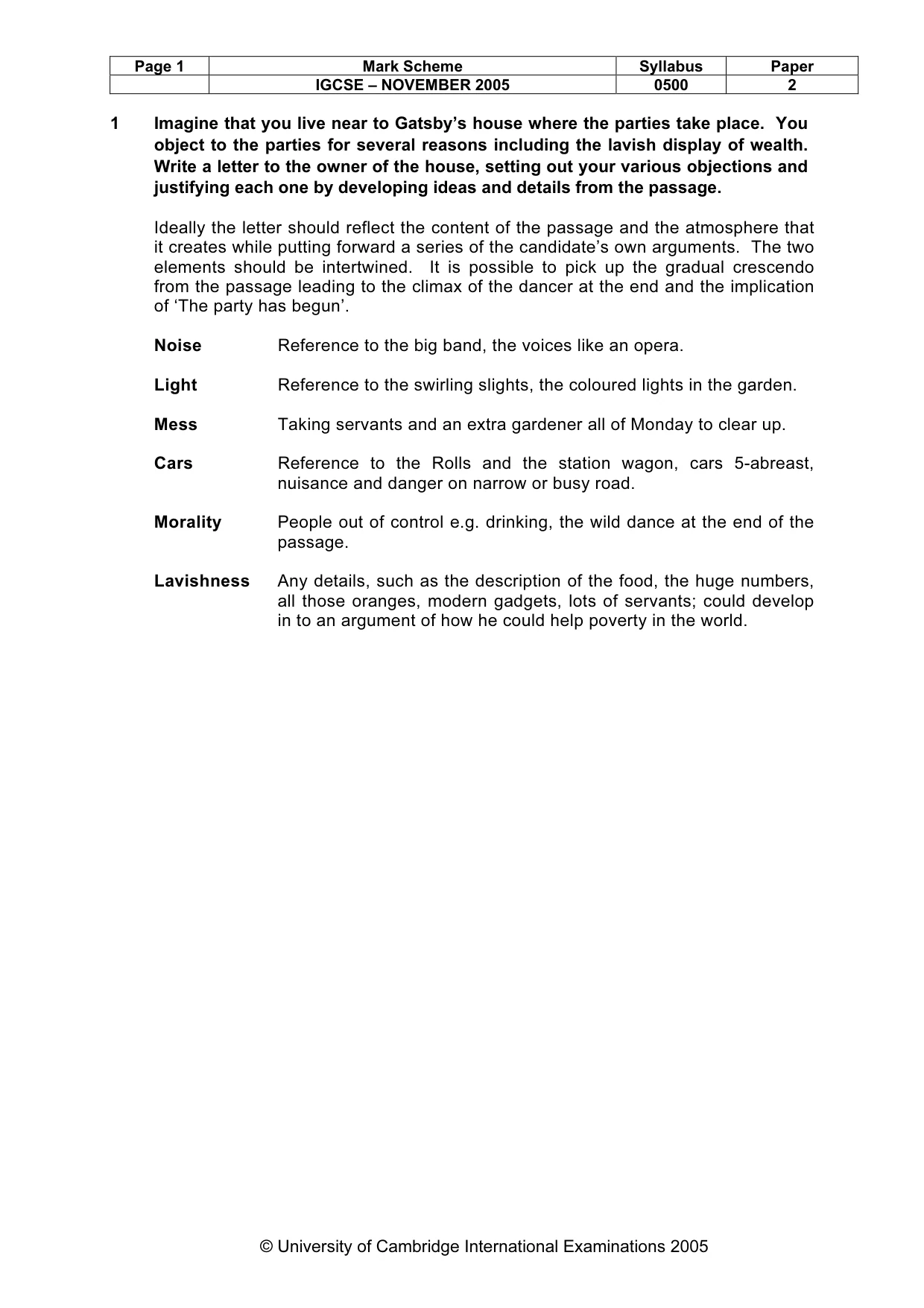 Mark scheme, page 2 of 7