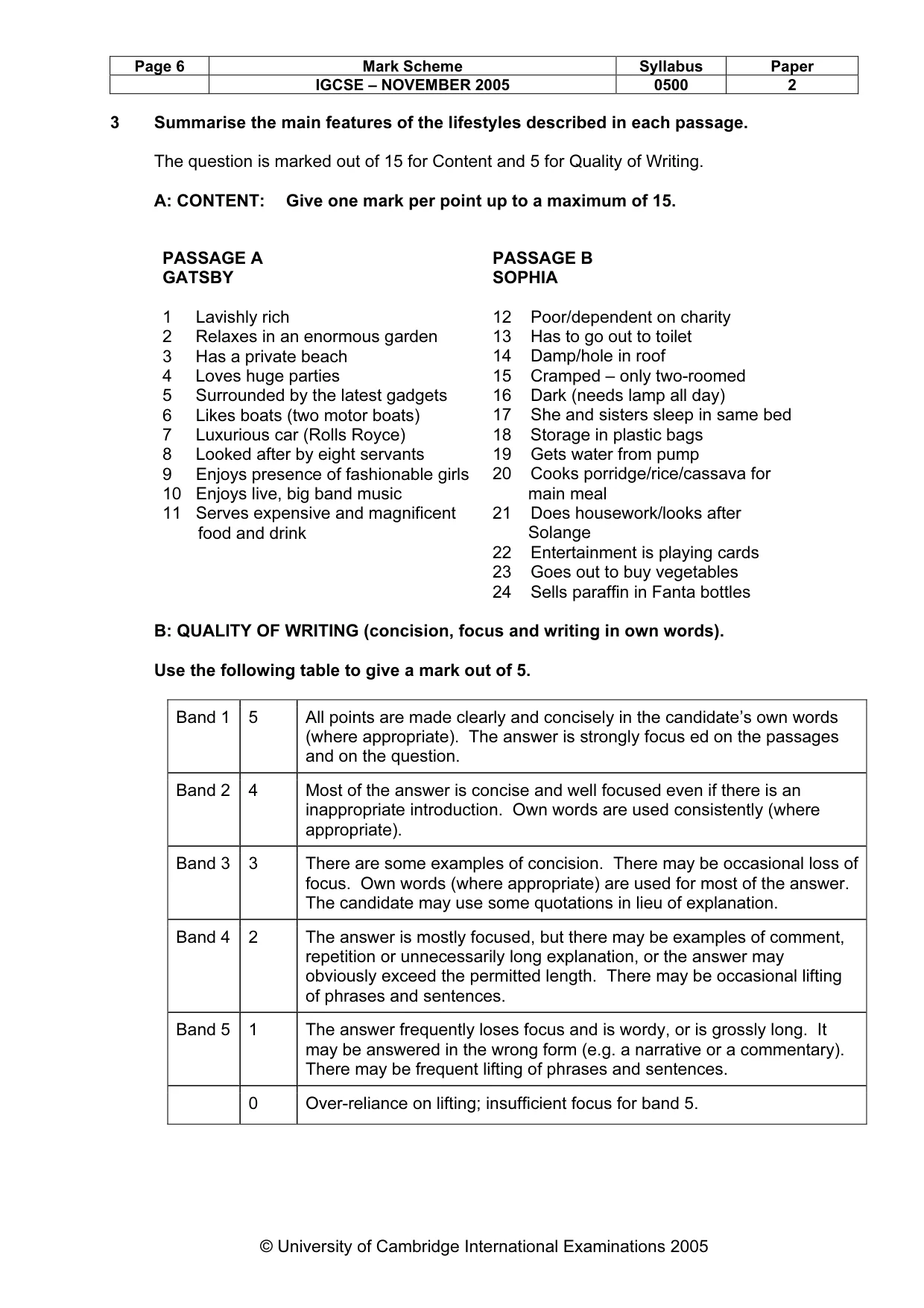 Mark scheme, page 7 of 7
