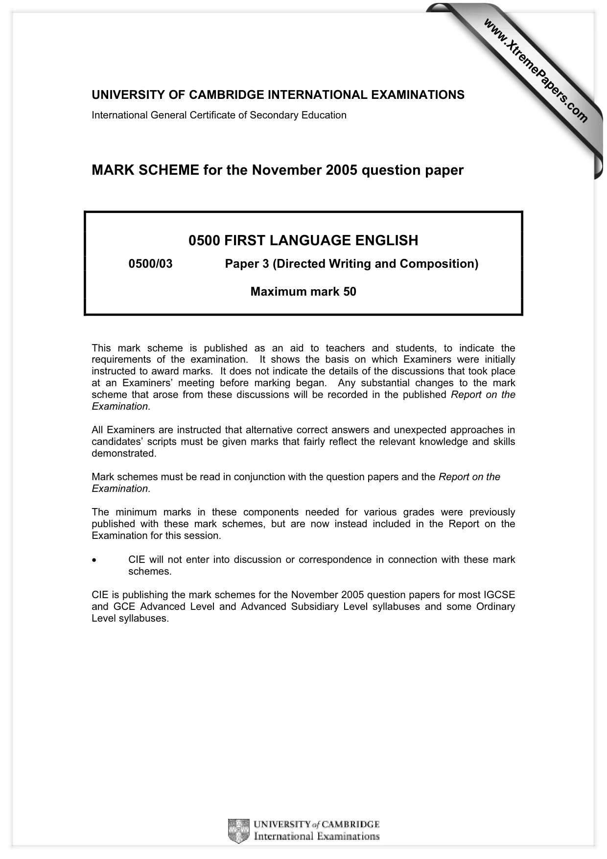 Mark scheme, page 1 of 8
