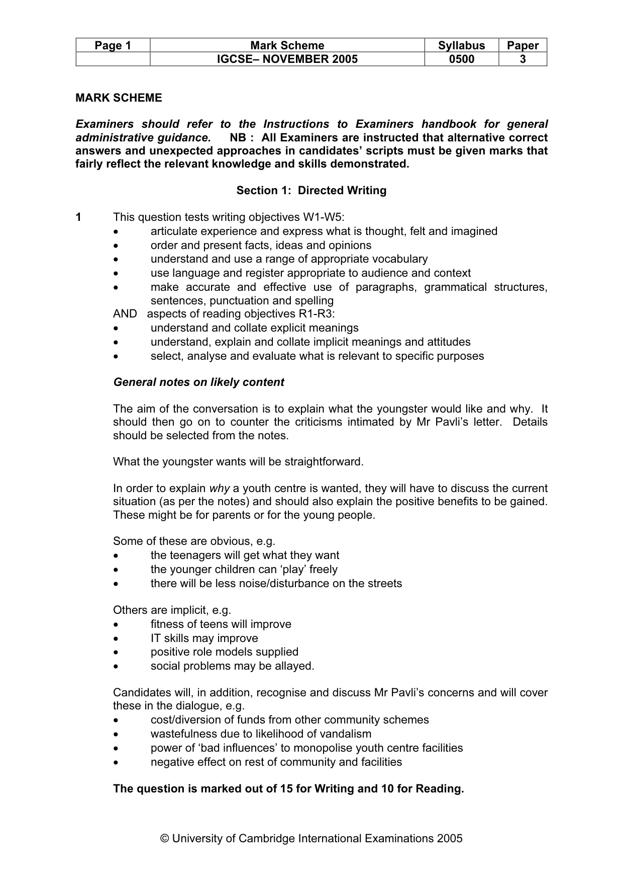 Mark scheme, page 2 of 8