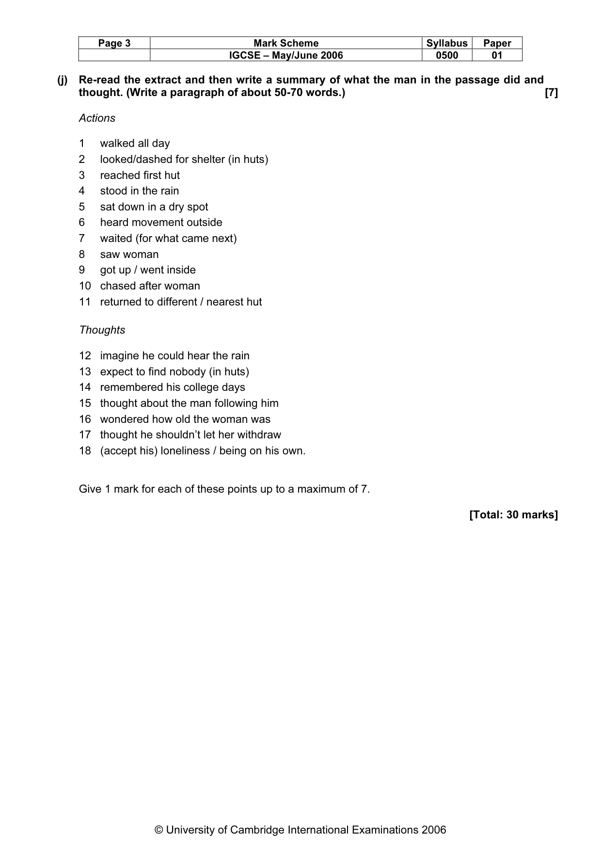 Mark scheme, page 4 of 6