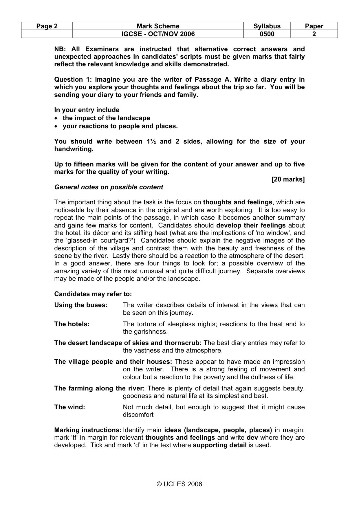 Mark scheme, page 2 of 8