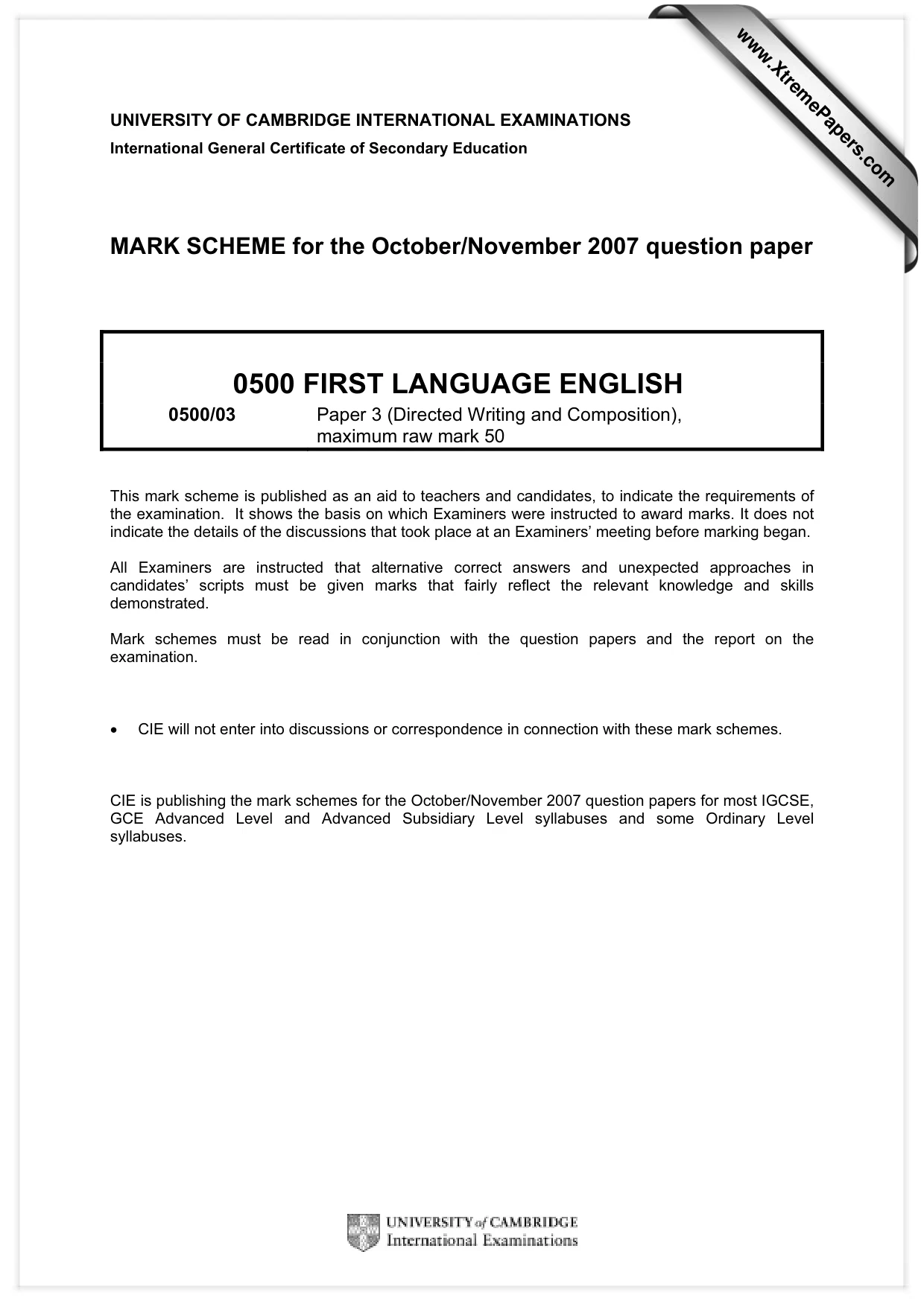 Mark scheme, page 1 of 7