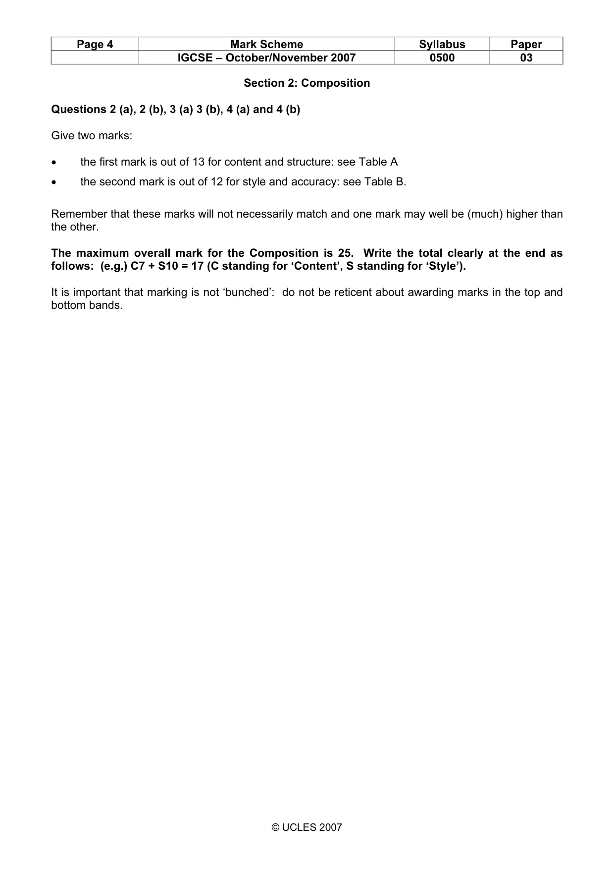 Mark scheme, page 4 of 7