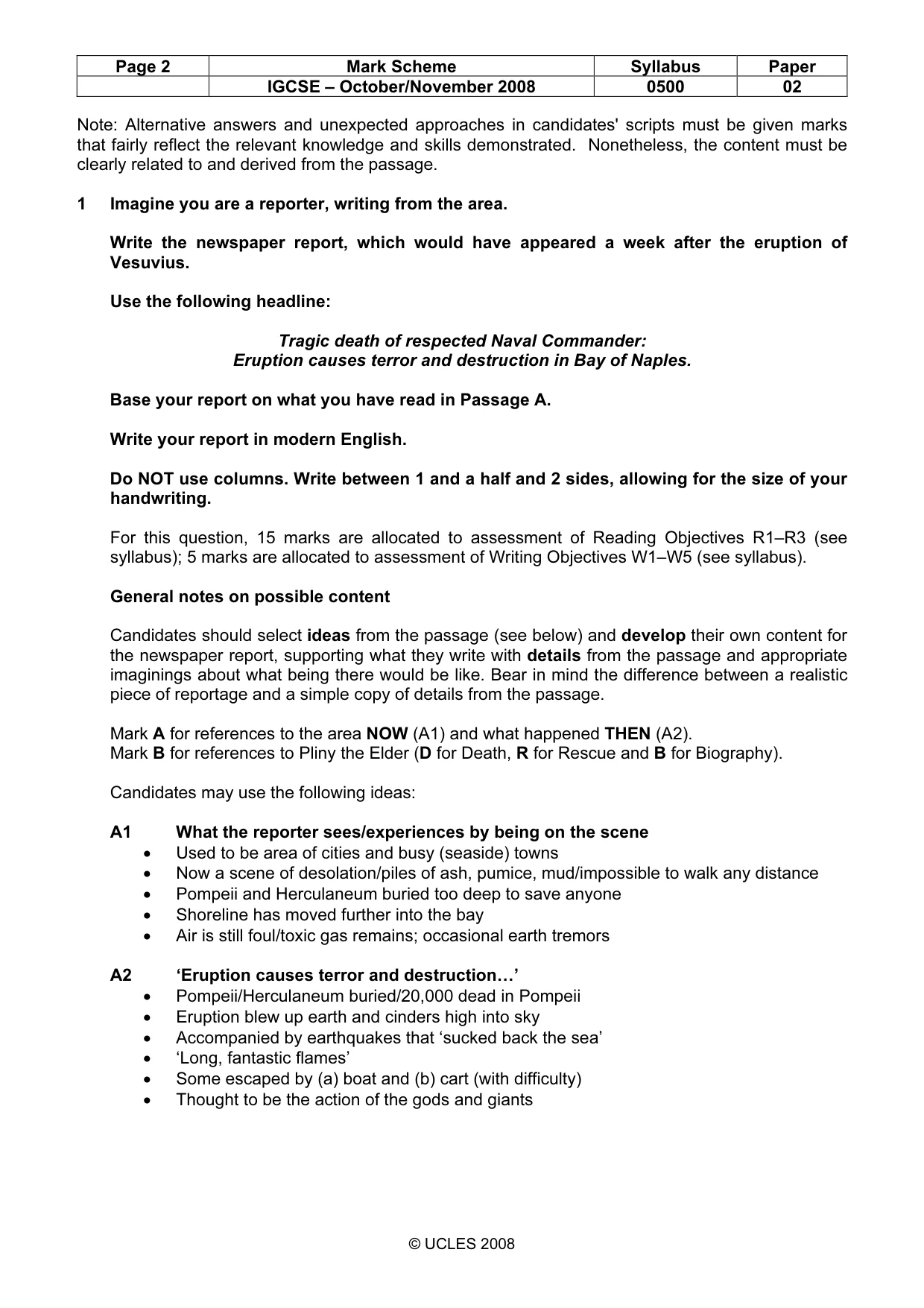 Mark scheme, page 2 of 8