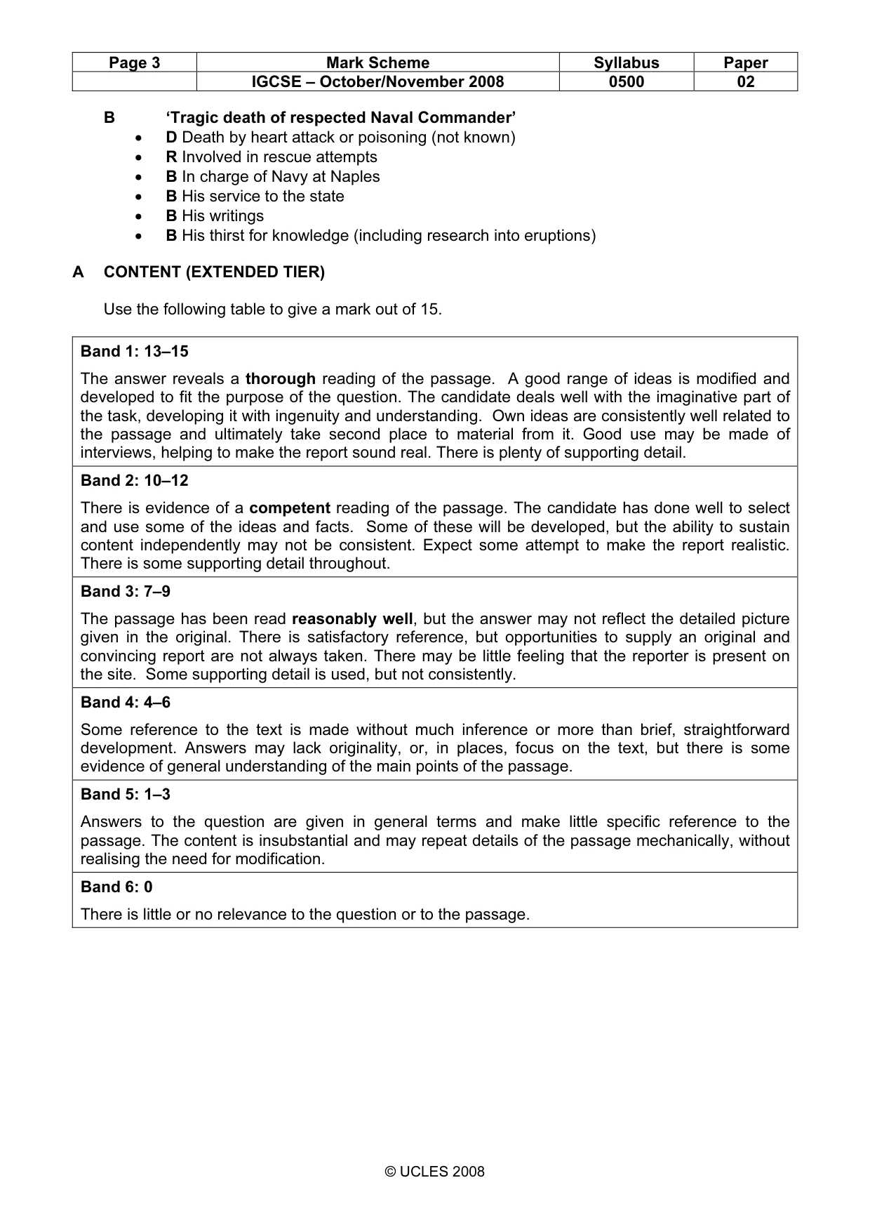 Mark scheme, page 3 of 8
