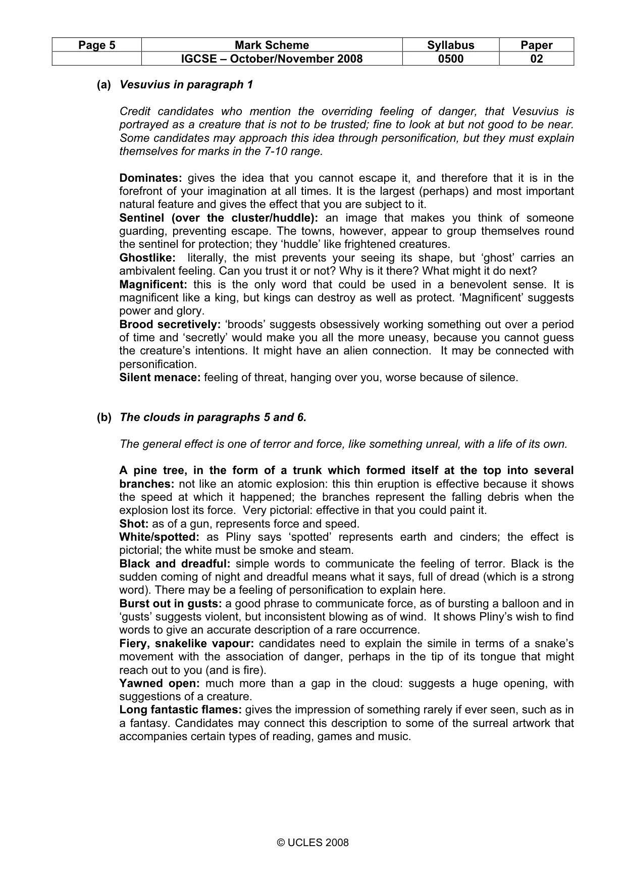 Mark scheme, page 5 of 8